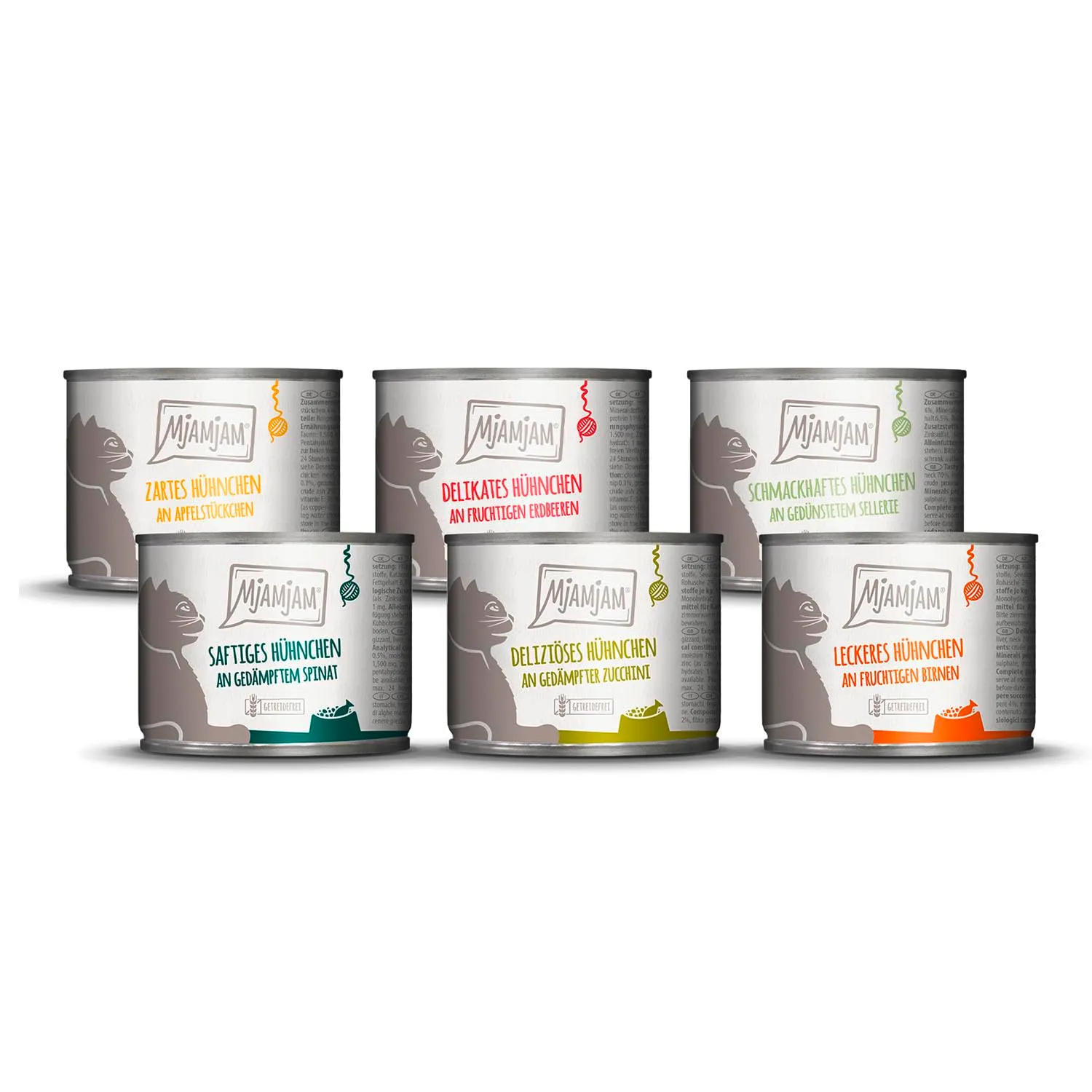 MjAMjAM - Cibo umido premium per gatti - Chicks & Friends Box, confezione da 6 (6 x 200g), senza cereali con carne extra - immagine 2