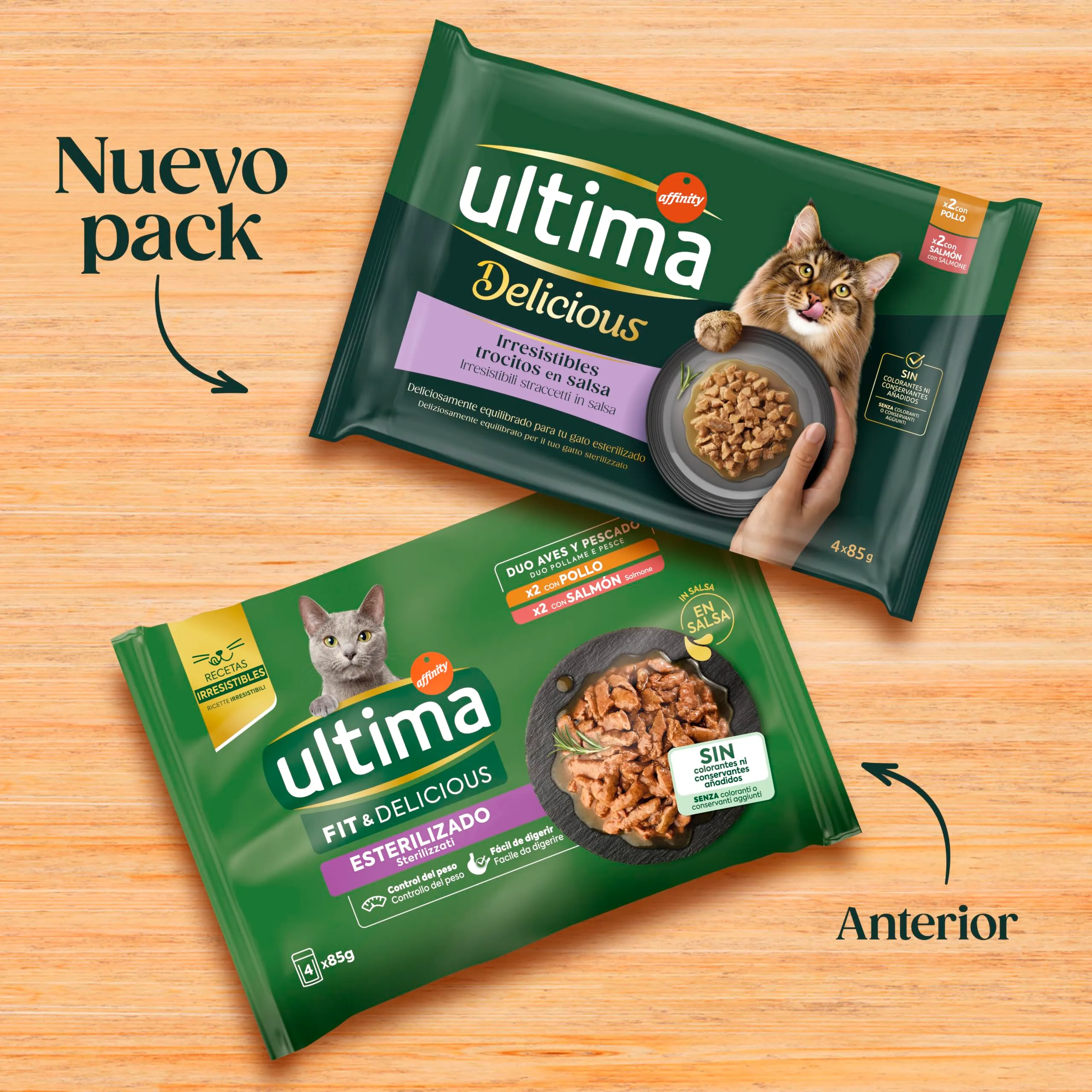 Ultima Cibo Umido Per Gatti Con Pollo E Salmone - 4 X 85Gr X 12 (4,08 Kg) - 4080 g - immagine 3