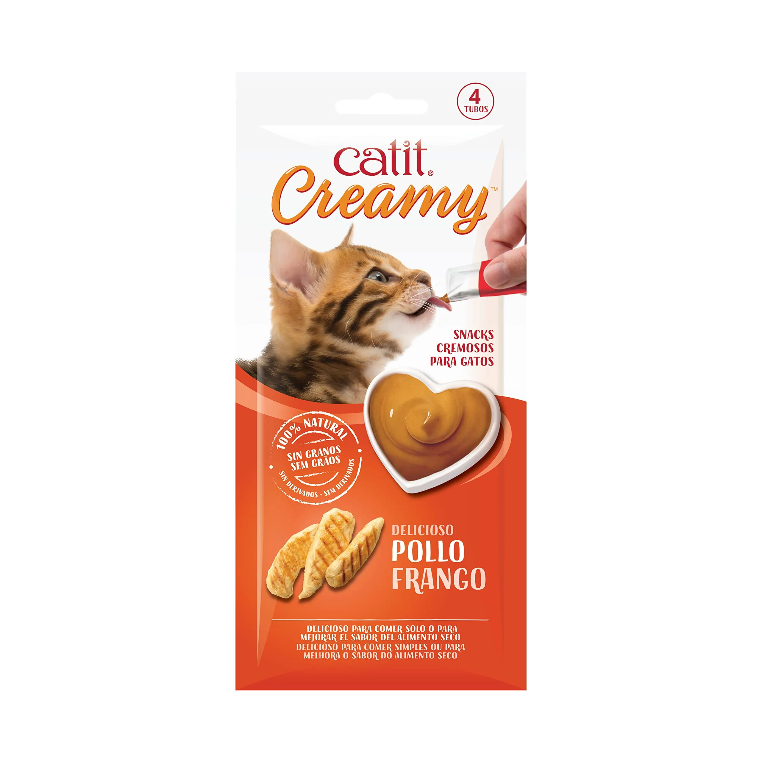 Catit Creamy Delizia per gatti, confezione da 4, pollo - immagine 1