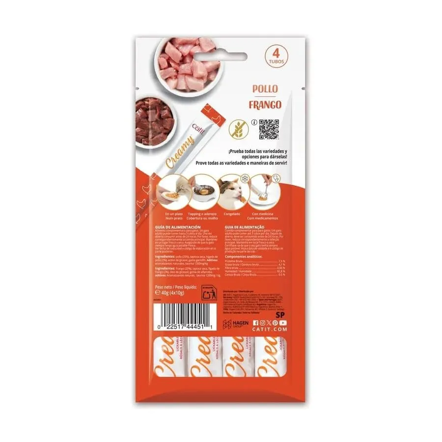 Catit Creamy Delizia per gatti, confezione da 4, pollo - immagine 2