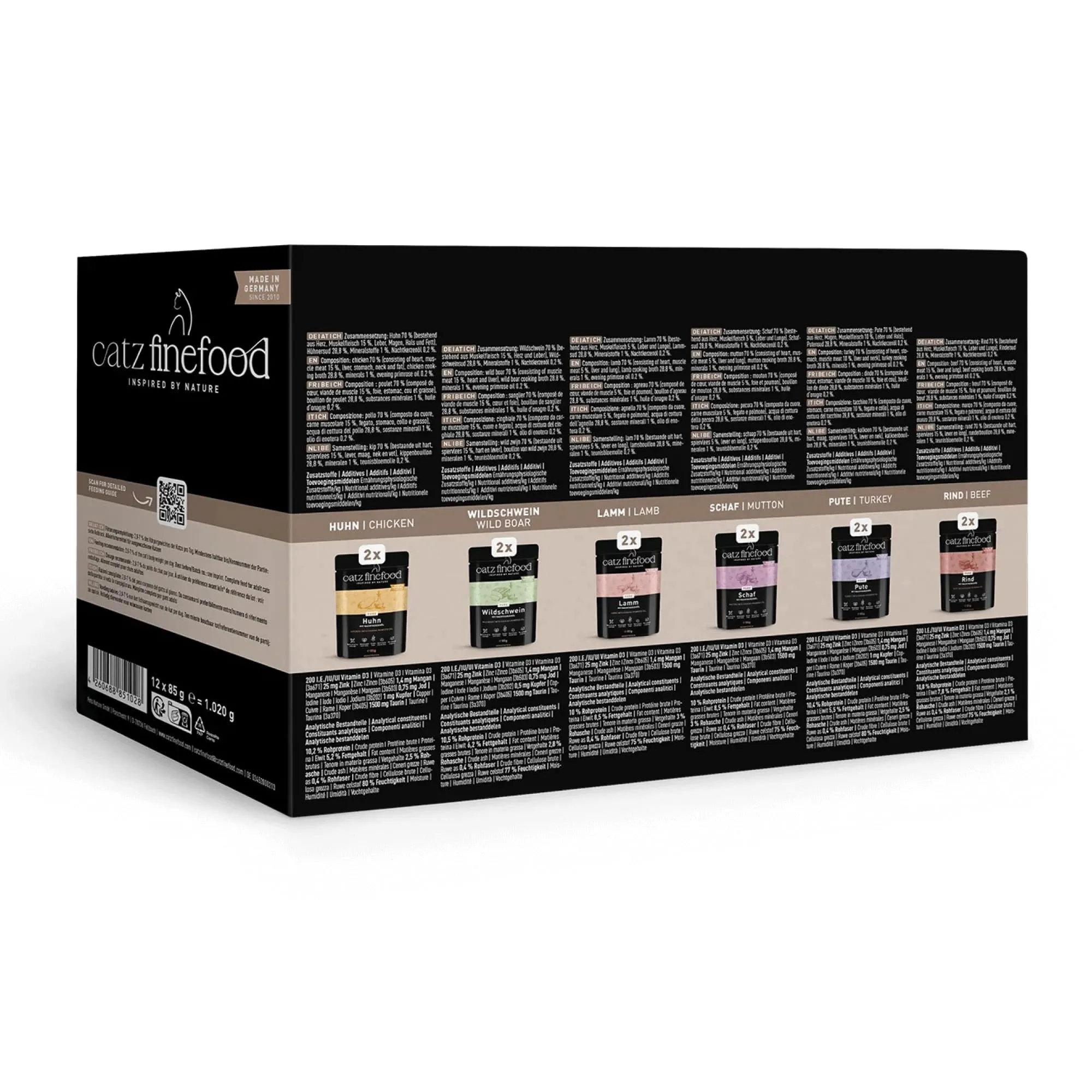 catz finefood Purrrr Collection I - Cibo monoproteico per gatti bagnato, senza cereali, senza zucchero, ipoallergenico, ad alta percentuale di carne, confezione multipla di cibo umido per gatti, in - immagine 2
