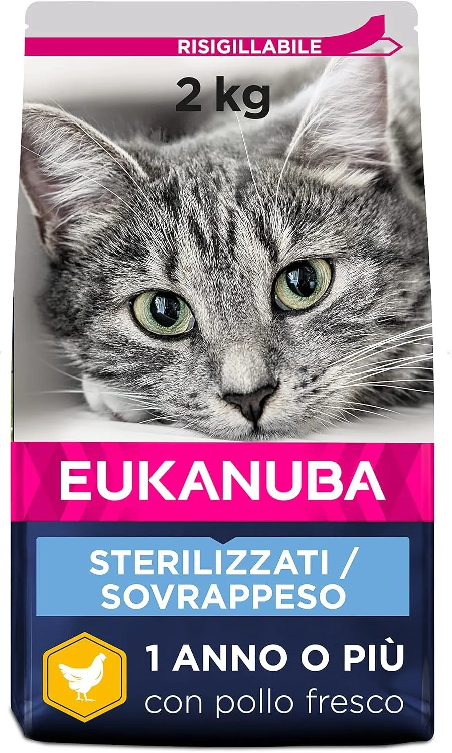 Eukanuba Sterilised/Weight Control - Crocchette per Gatti con Pollo, 2 kg - immagine 1