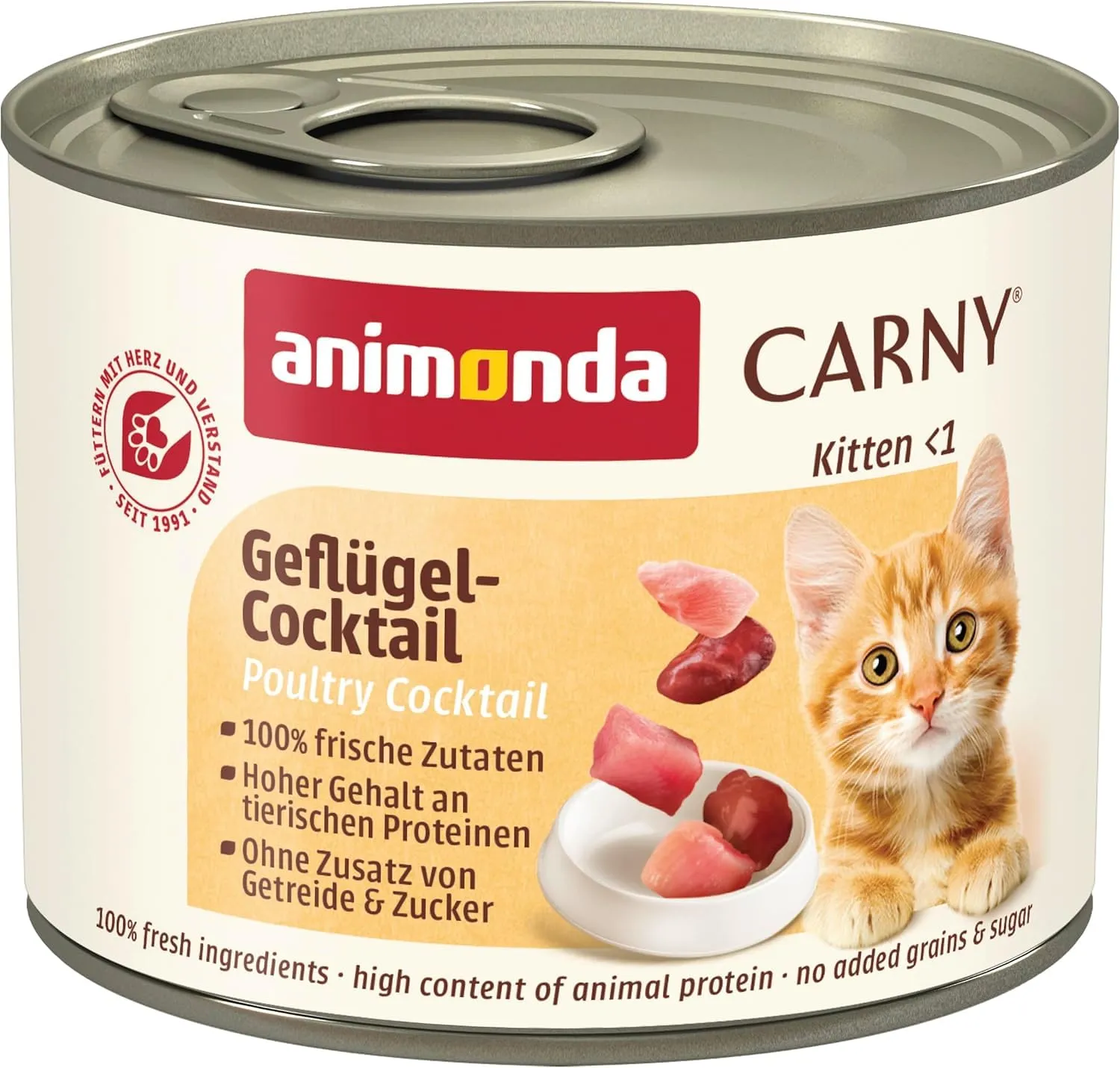 animonda Carny Kitten, cibo umido per gatti, Cocktail di Pollame 12 x 200 g - immagine 1