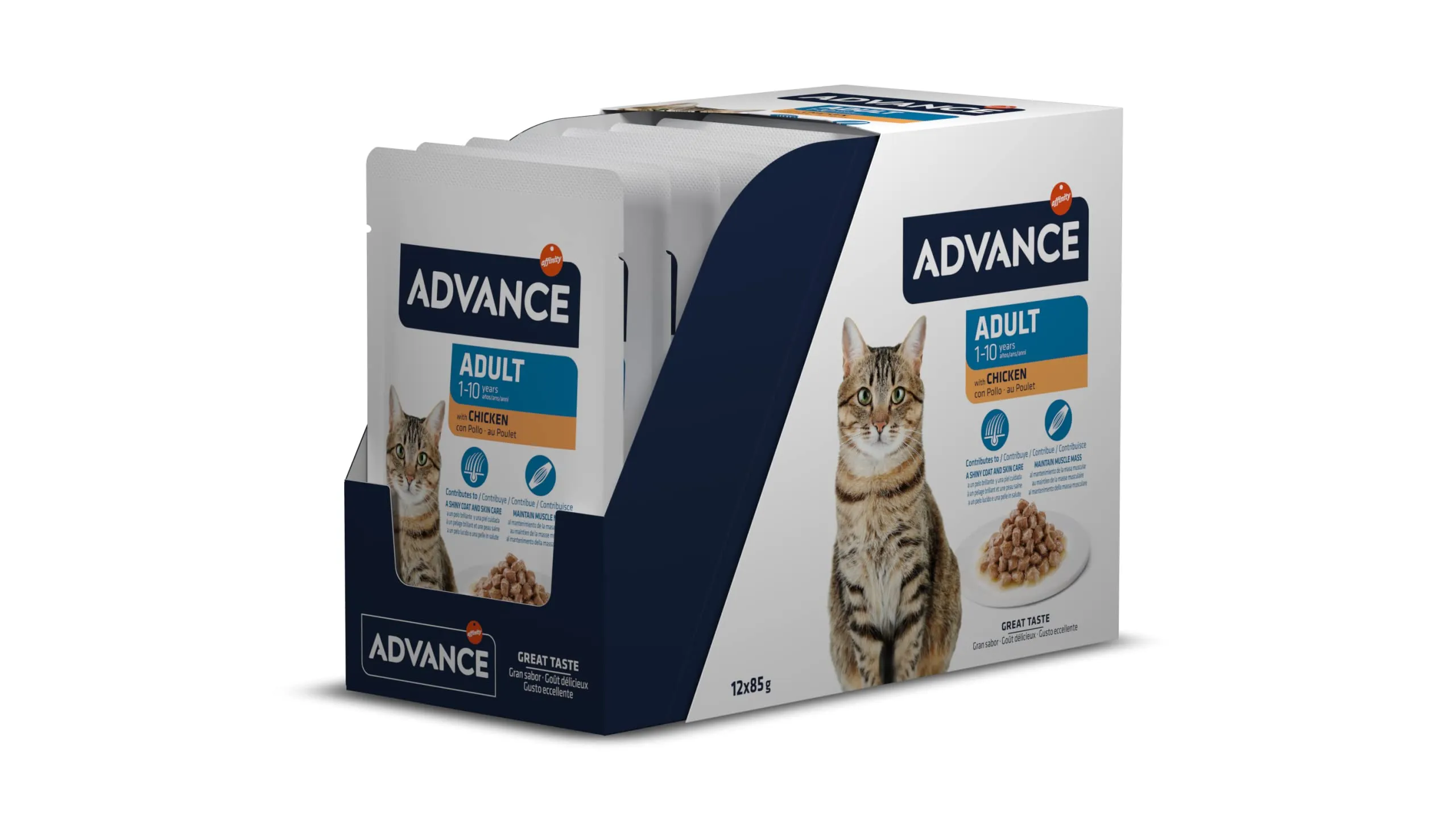 Advance Cibo Umido per Gatti Adulti con Pollo - Multipack 12 x 85g - Total 1.02kg - immagine 1