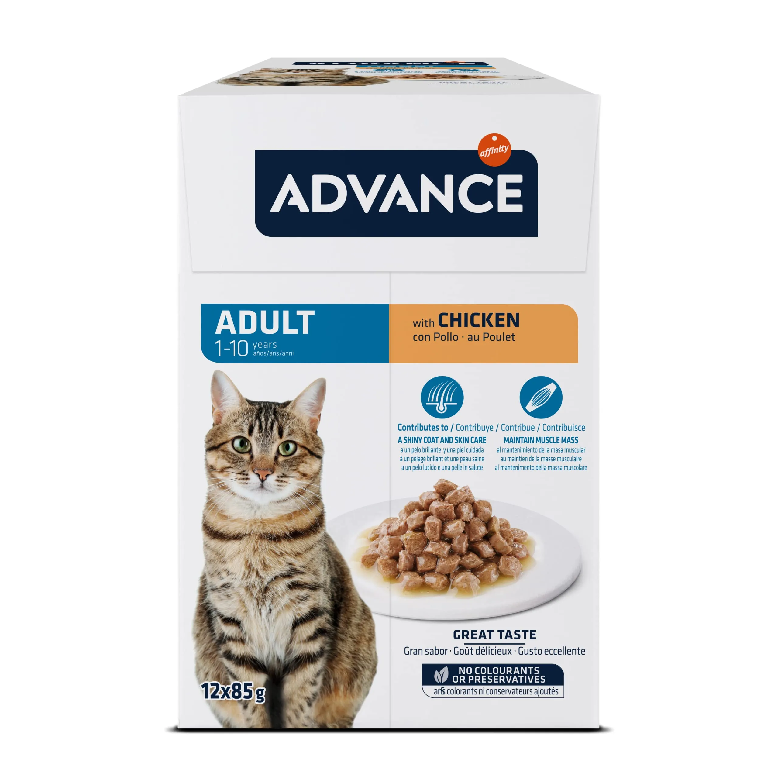 Advance Cibo Umido per Gatti Adulti con Pollo - Multipack 12 x 85g - Total 1.02kg - immagine 2