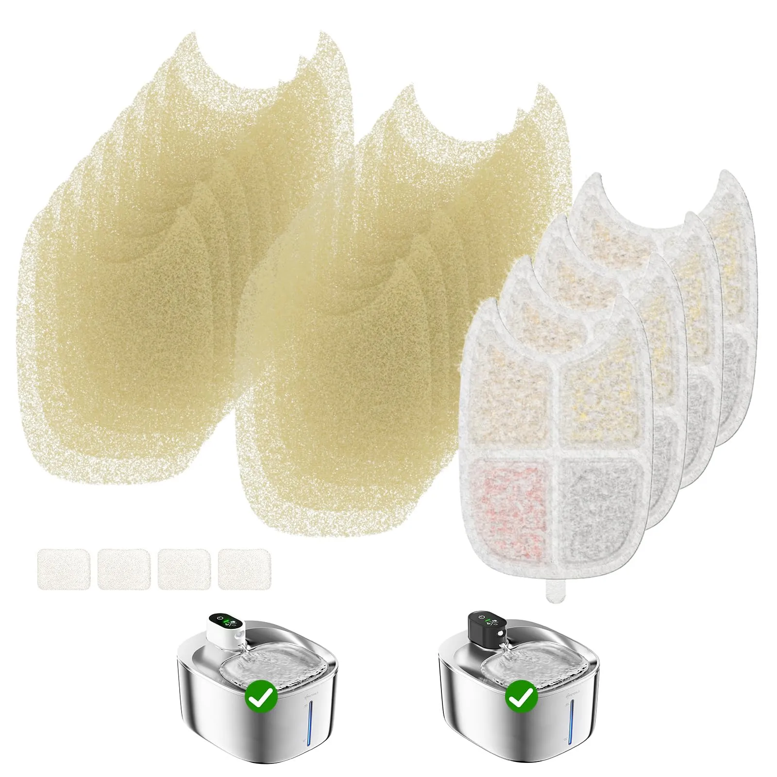 4 Pack Filtri per APETDOLA 4L Cordless Fontanella per Gatti in Acciaio Inossidabile con Multi-filtrazione, Filtro per Fontana per Gatti con Batteria e Sensore di Movimento - immagine 1