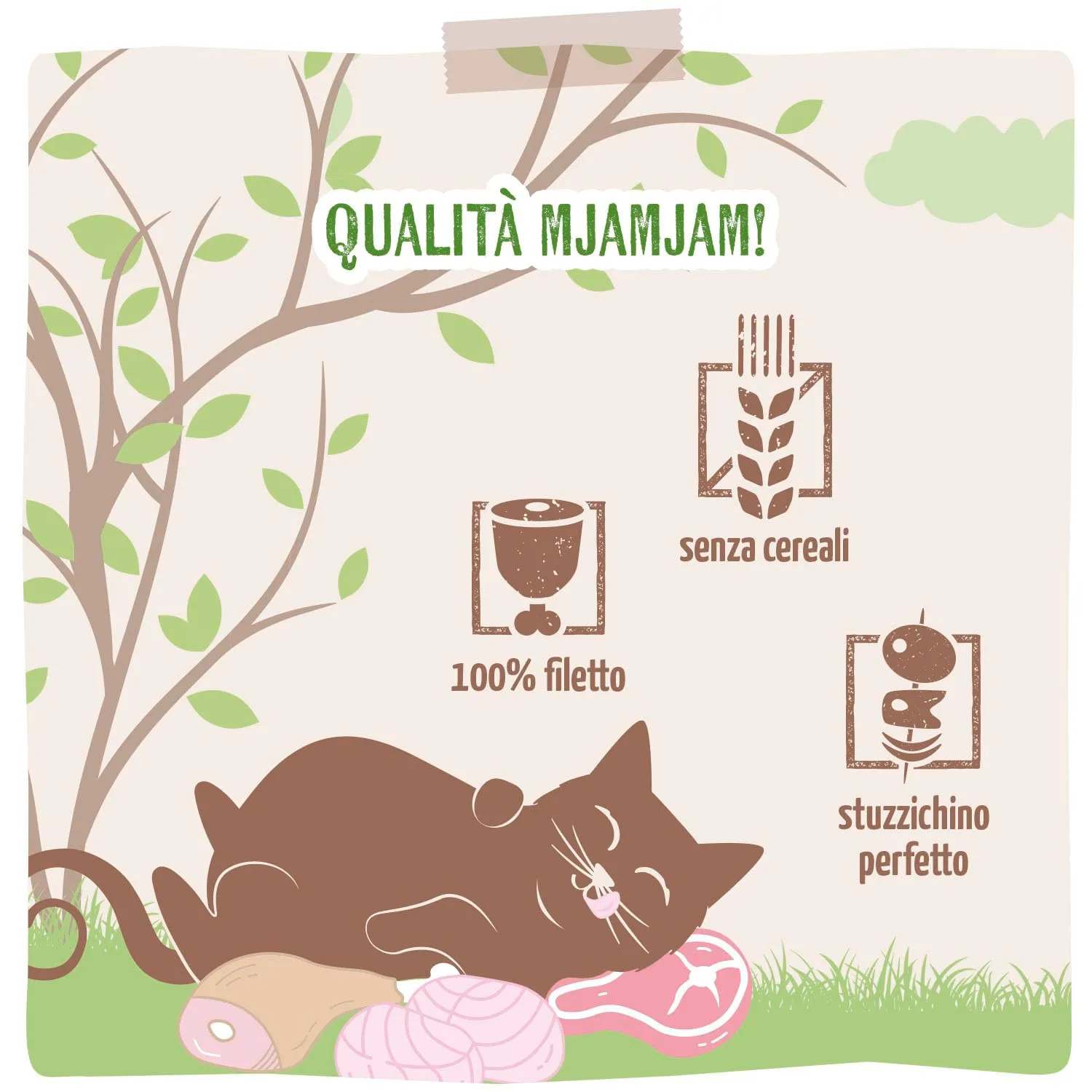 MjAMjAM - Cibo umido premium per gatti - Gustoso filetto puro Mixpack, confezione da 9 (9 x 80g), senza cereali con carne extra - immagine 5