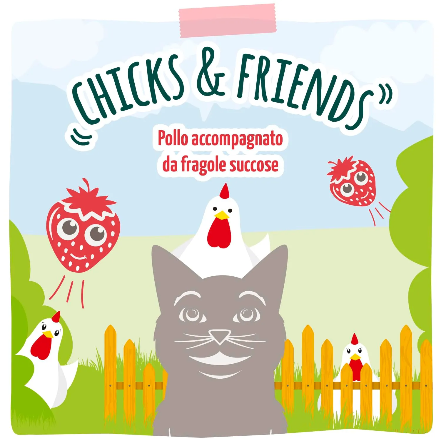 MjAMjAM - Cibo umido premium per gatti - Quetschie - Chicks & Friends pollo delicato con fragole fruttate, confezione da 12 (12 x 125g), senza cereali - immagine 6