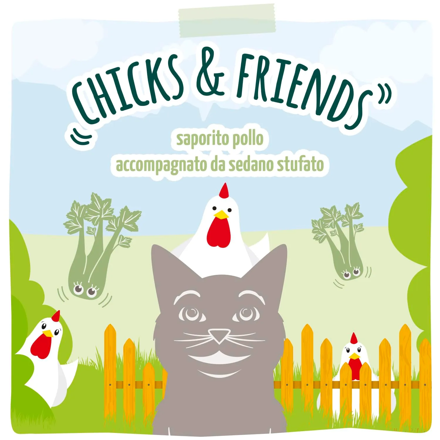 MjAMjAM - Cibo umido premium per gatti - Quetschie - Chicks & Friends pollo saporito con sedano rapa al vapore, confezione da 6 (6 x 300g), senza cereali - immagine 6