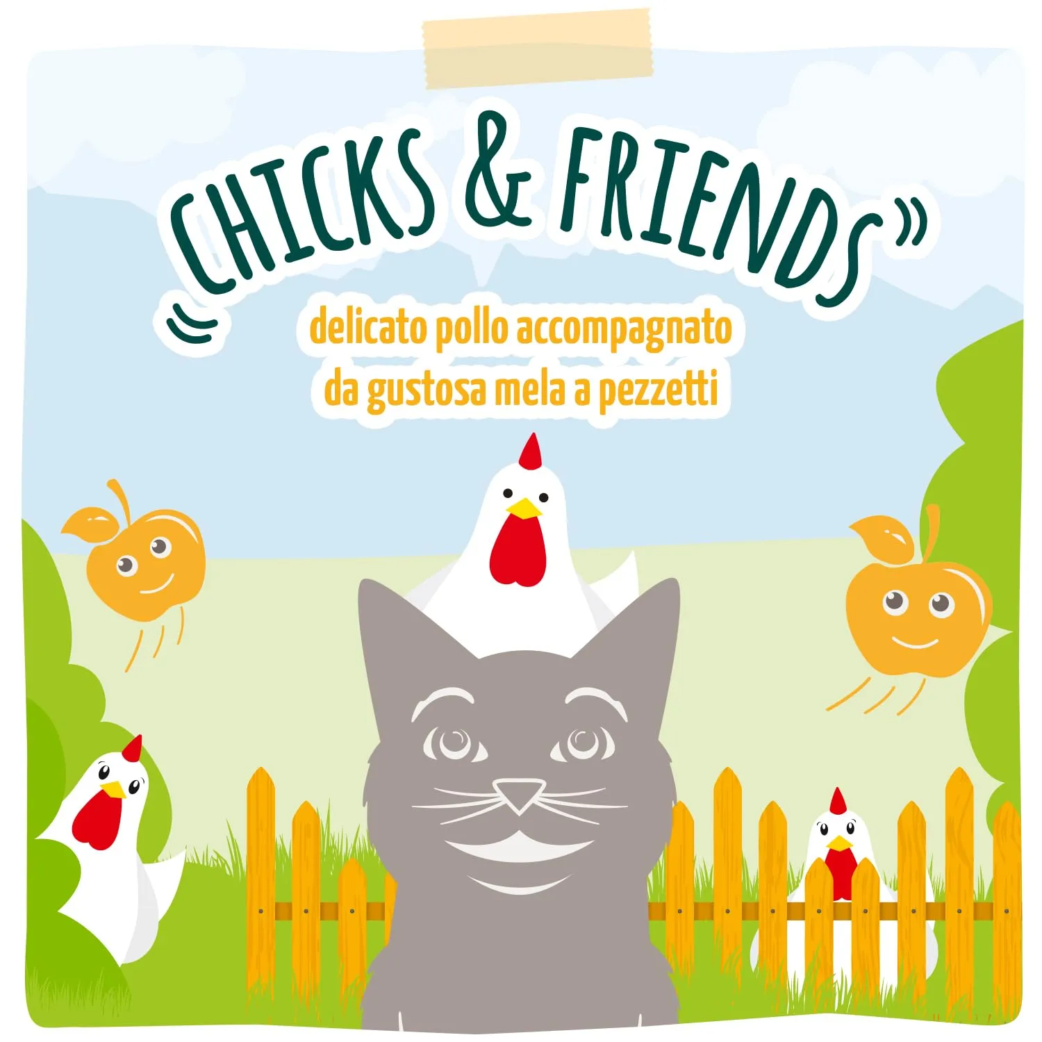 MjAMjAM - Cibo umido premium per gatti - Quetschie - Chicks & Friends tenero pollo con gustosi pezzi di mela, confezione da 12 (12 x 125g), senza cereali - immagine 6