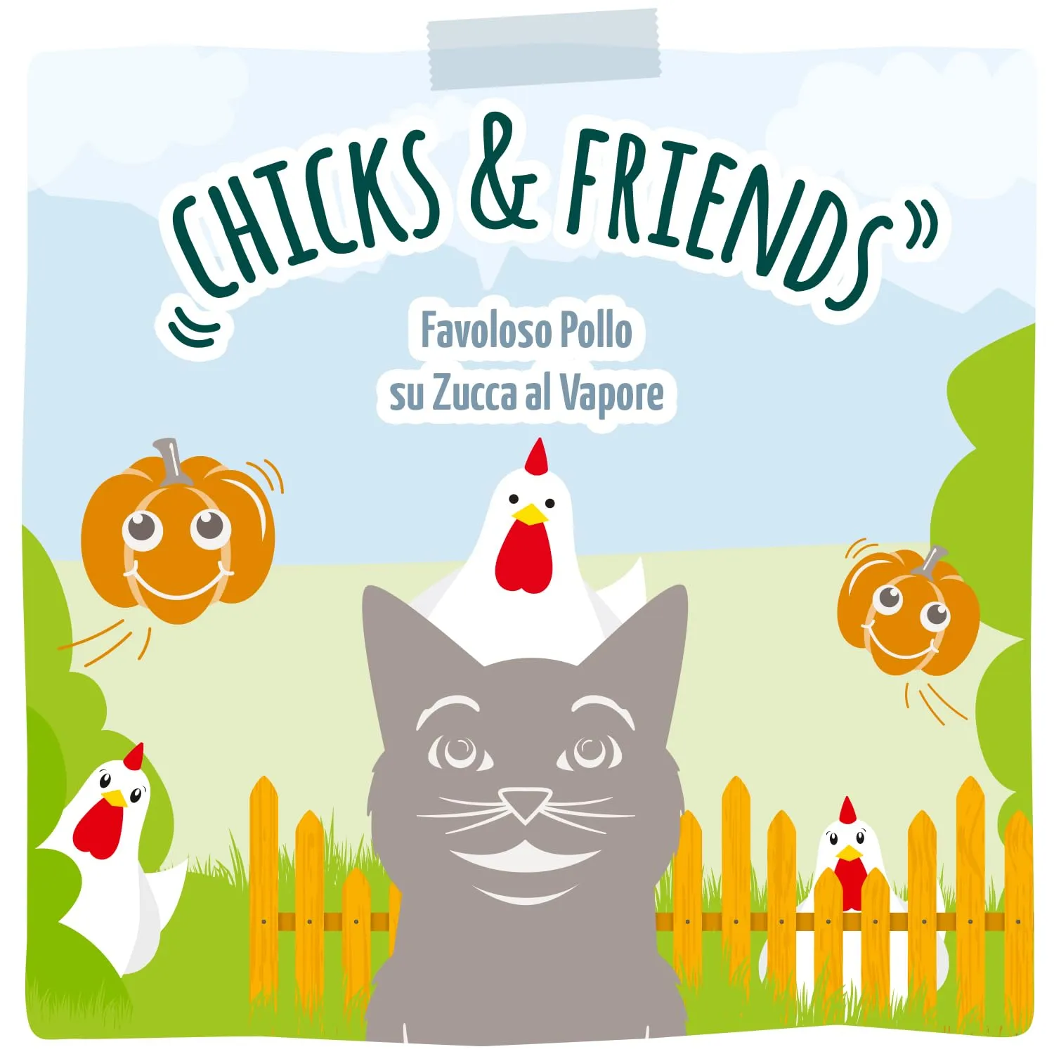 MjAMjAM - Cibo umido premium per gatti - Quetschie - Chicks & Friends favoloso pollo con zucca al vapore, confezione da 6 (6 x 300g), senza cereali - immagine 5