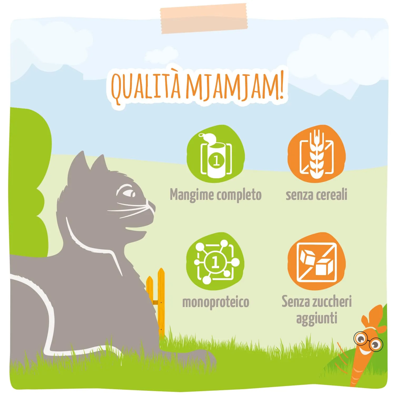 MjAMjAM - Cibo umido premium per gatti - Quetschie - Chicks & Friends delizioso pollo con carote fini, confezione da 12 (12 x 125g), senza cereali - immagine 5
