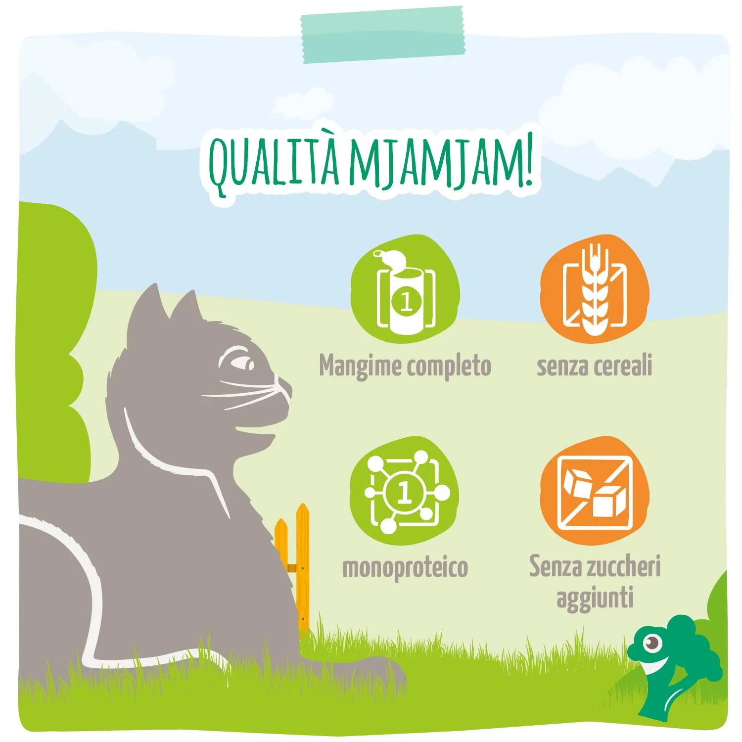 MjAMjAM - Cibo umido premium per gatti - Quetschie - Chicks & Friends pollo succoso con broccoli, confezione da 12 (12 x 125g), senza cereali - immagine 4