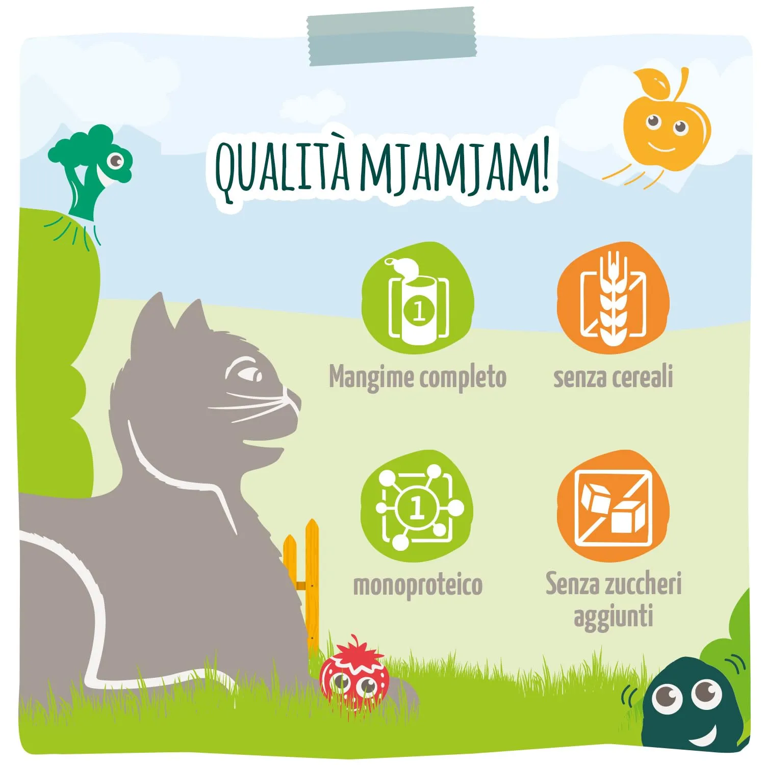 MjAMjAM - Cibo umido premium per gatti - Chicks & Friends Box, confezione da 12 (12 x 125 g), senza cereali con carne extra - immagine 5