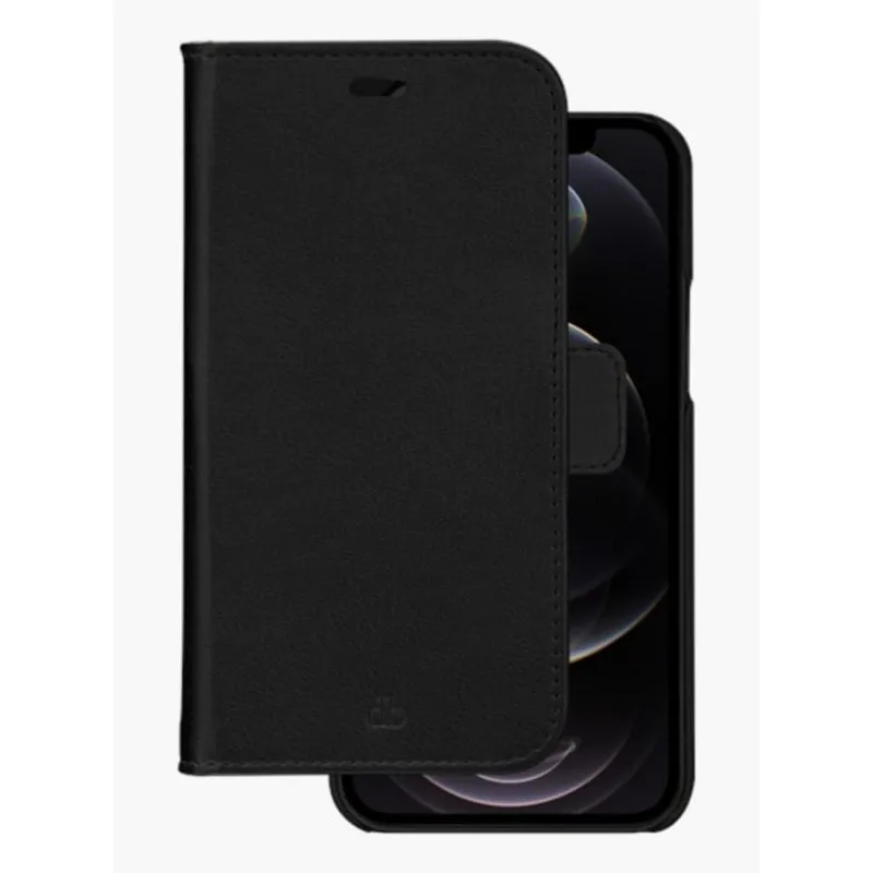 Custodia per cellulare dbramante1928 Stockholm portafoglio pelle vegana nera per iPhone 12/12 Pro - immagine 1