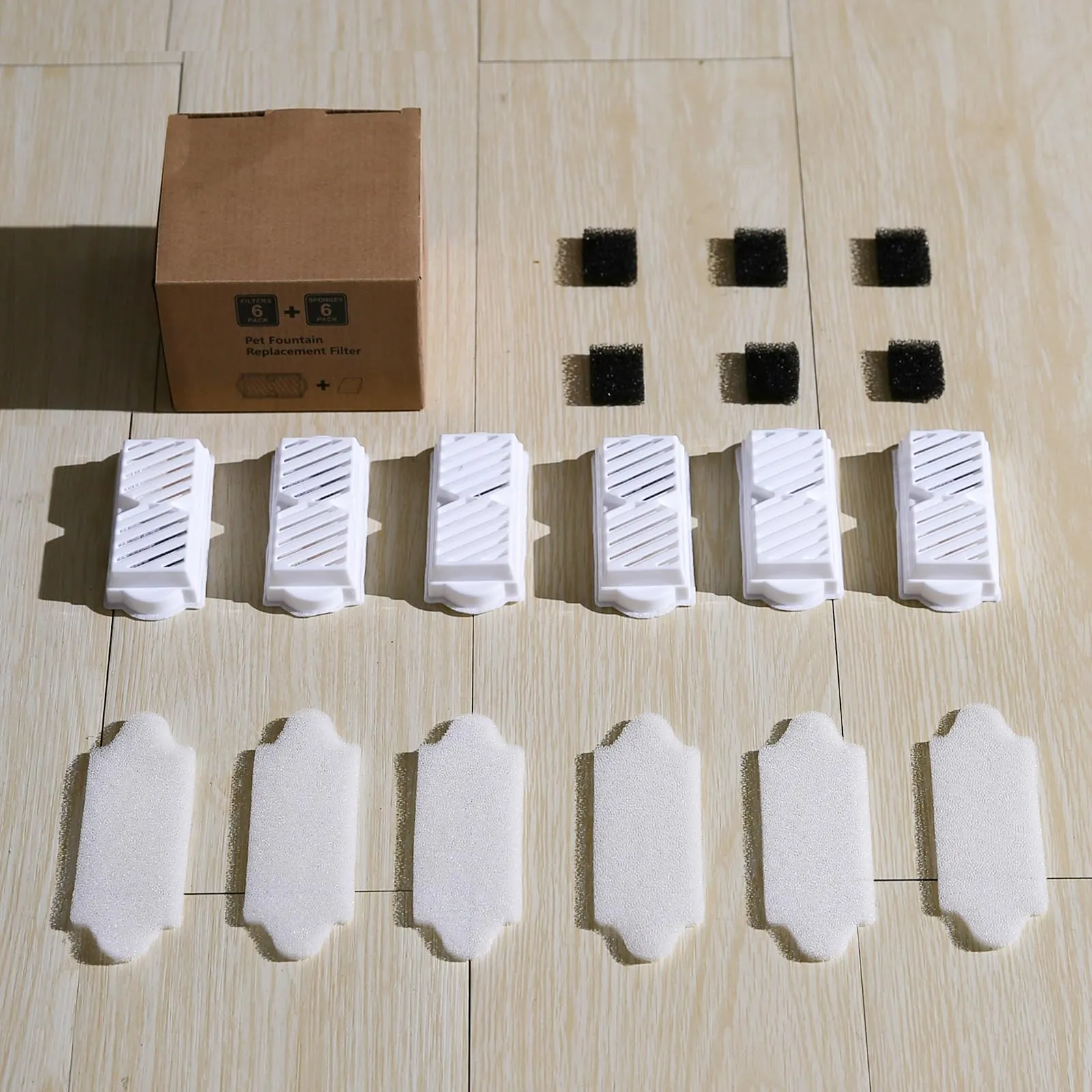 Filtro Ceramico per Fontana per Gatti: Filtro di Ricambio per Fontana da 2,2L VinDox per Gatti, Filtro a Carbone Attivo con Resina a Scambio Ionico, Filtrazione Multipla (6 + 6 + 6 Pezzi) - immagine 5