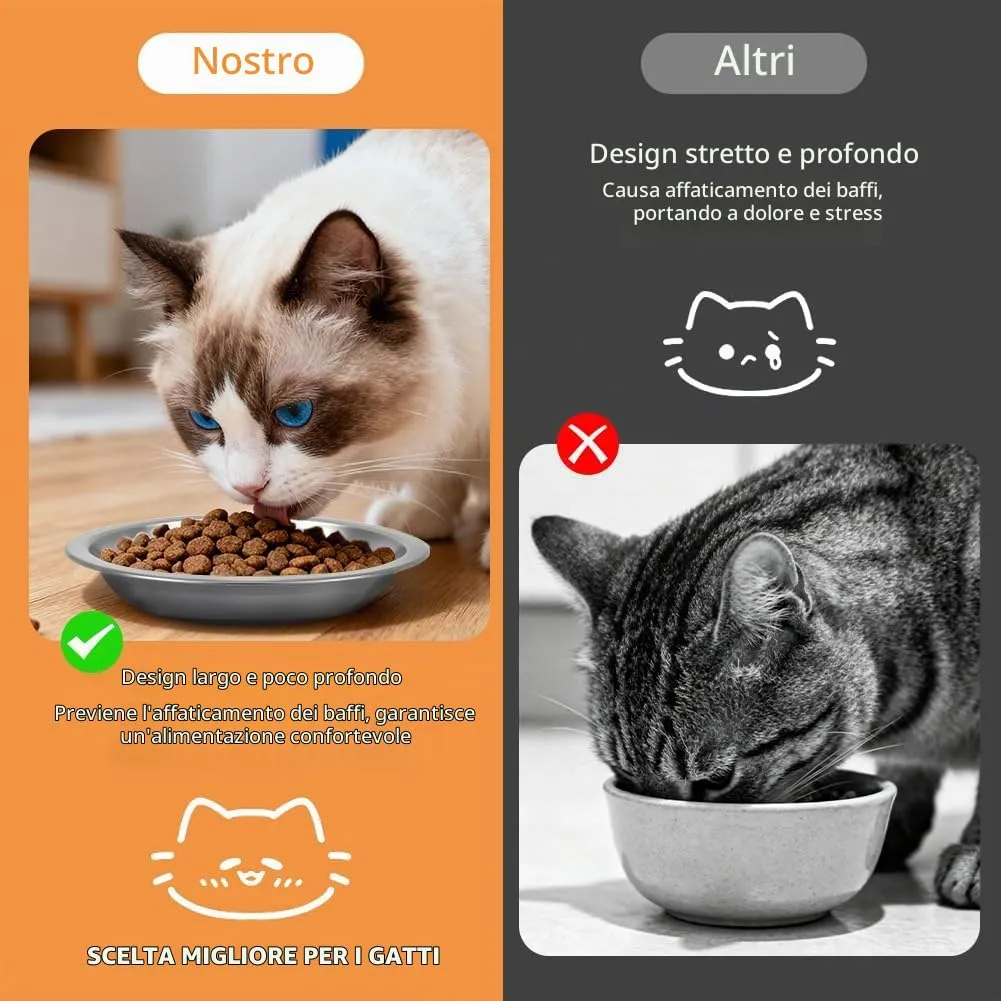OSDUE 6 pezzi Ciotole per Gatti in Acciaio Inos, 14CM, Lgienica Durevole - immagine 5