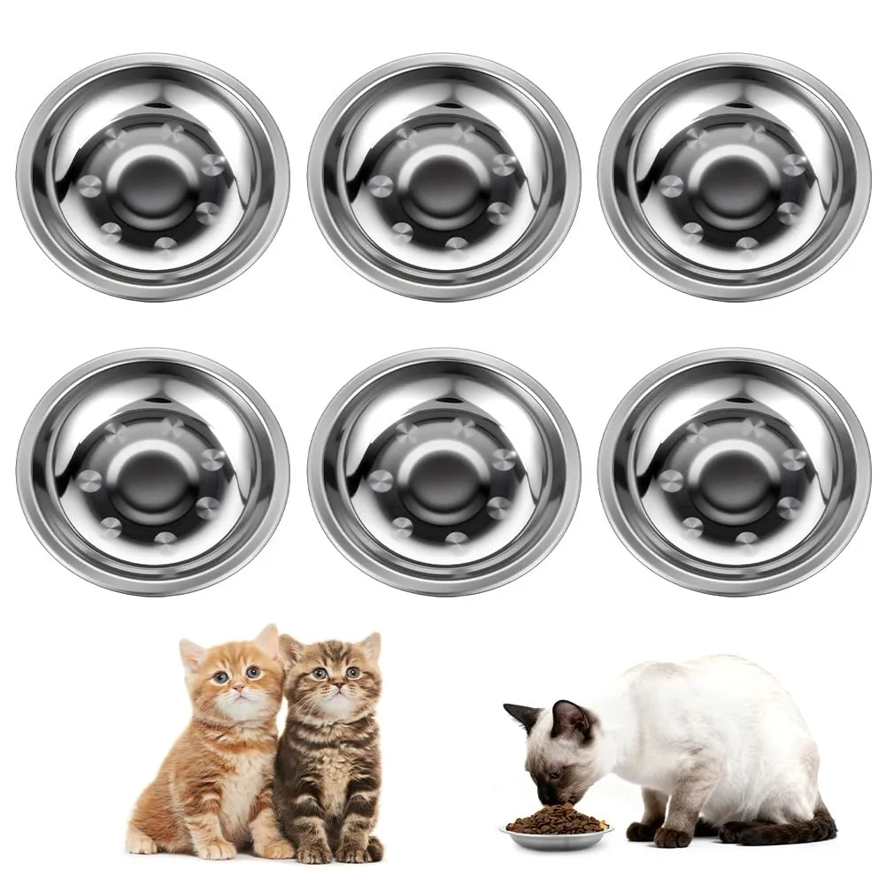 OSDUE 6 pezzi Ciotole per Gatti in Acciaio Inos, 14CM, Lgienica Durevole - immagine 8