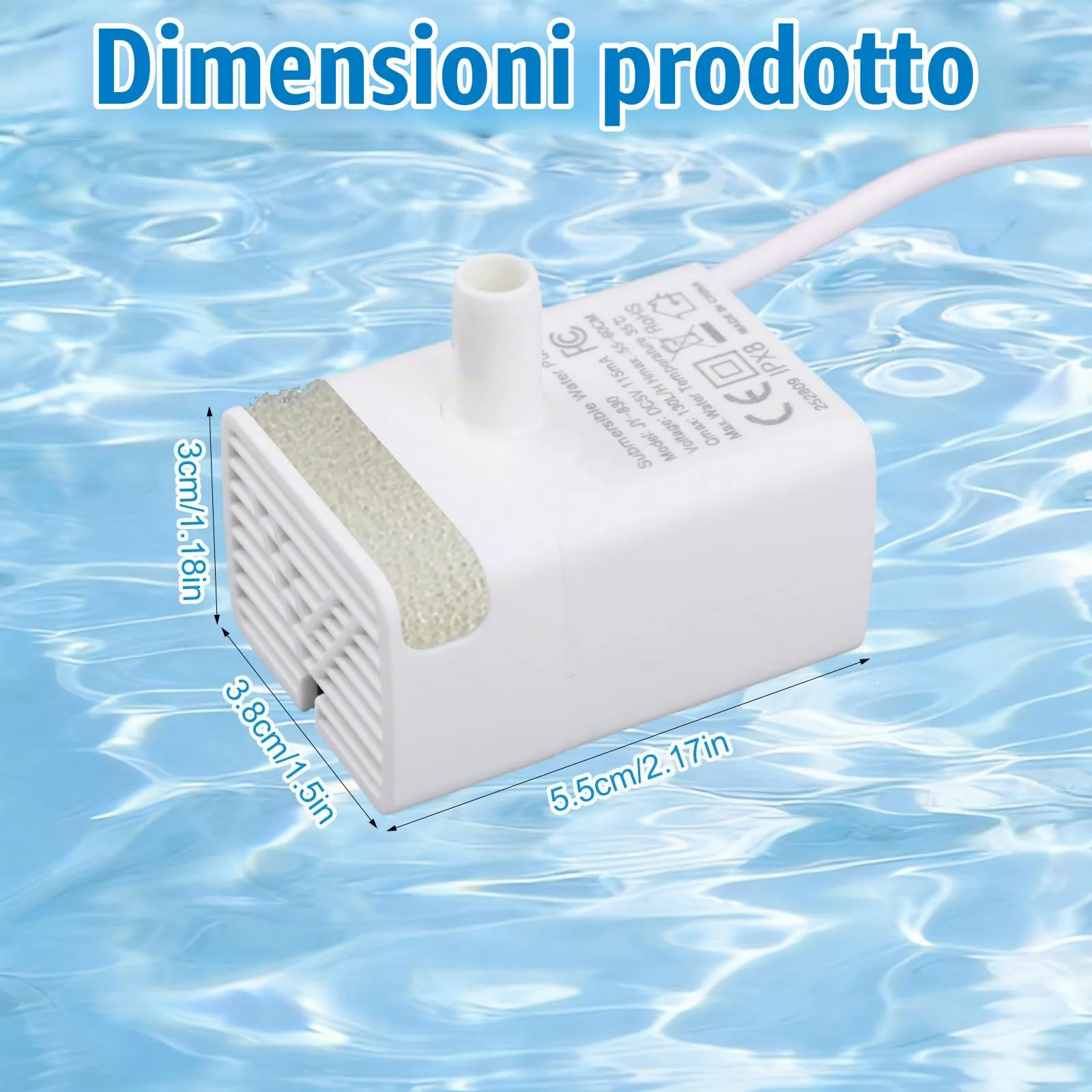 BTFO Pompa di Ricambio JY-830 per Fontana gatti Animali Domestici - immagine 2