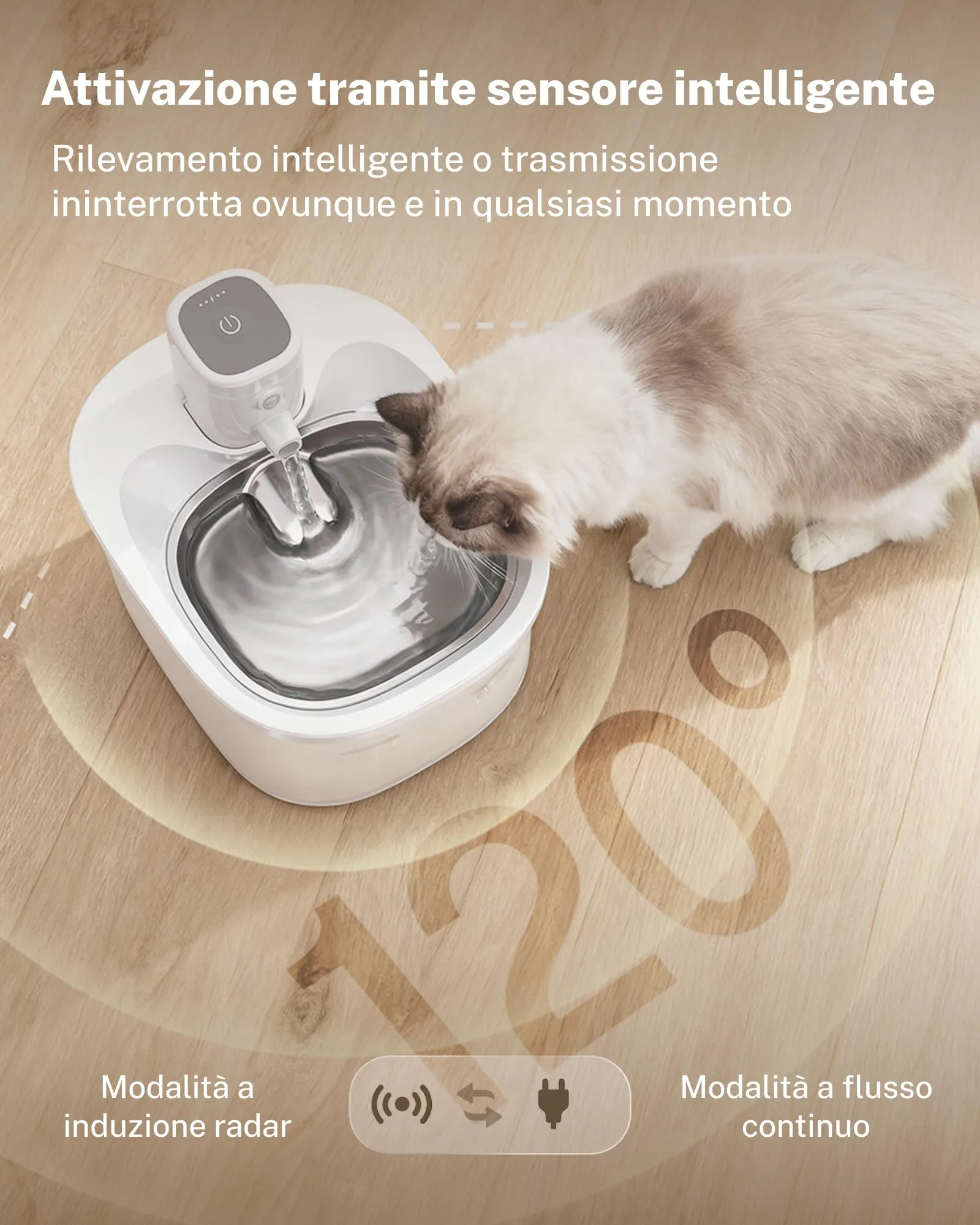 Homerunpet Water Fountain - Contenitore per l'acqua per animali domestici, in acciaio inox, a batteria, ultra quiet, portatile, automatico per gatti e cani, lavabile in lavastoviglie - immagine 4