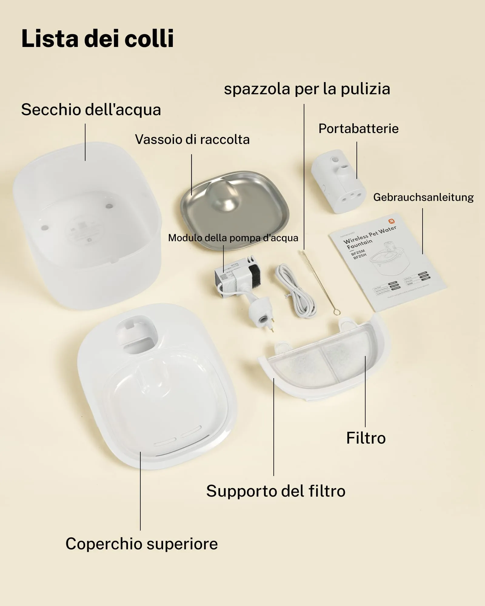 Homerunpet Water Fountain - Contenitore per l'acqua per animali domestici, in acciaio inox, a batteria, ultra quiet, portatile, automatico per gatti e cani, lavabile in lavastoviglie - immagine 9