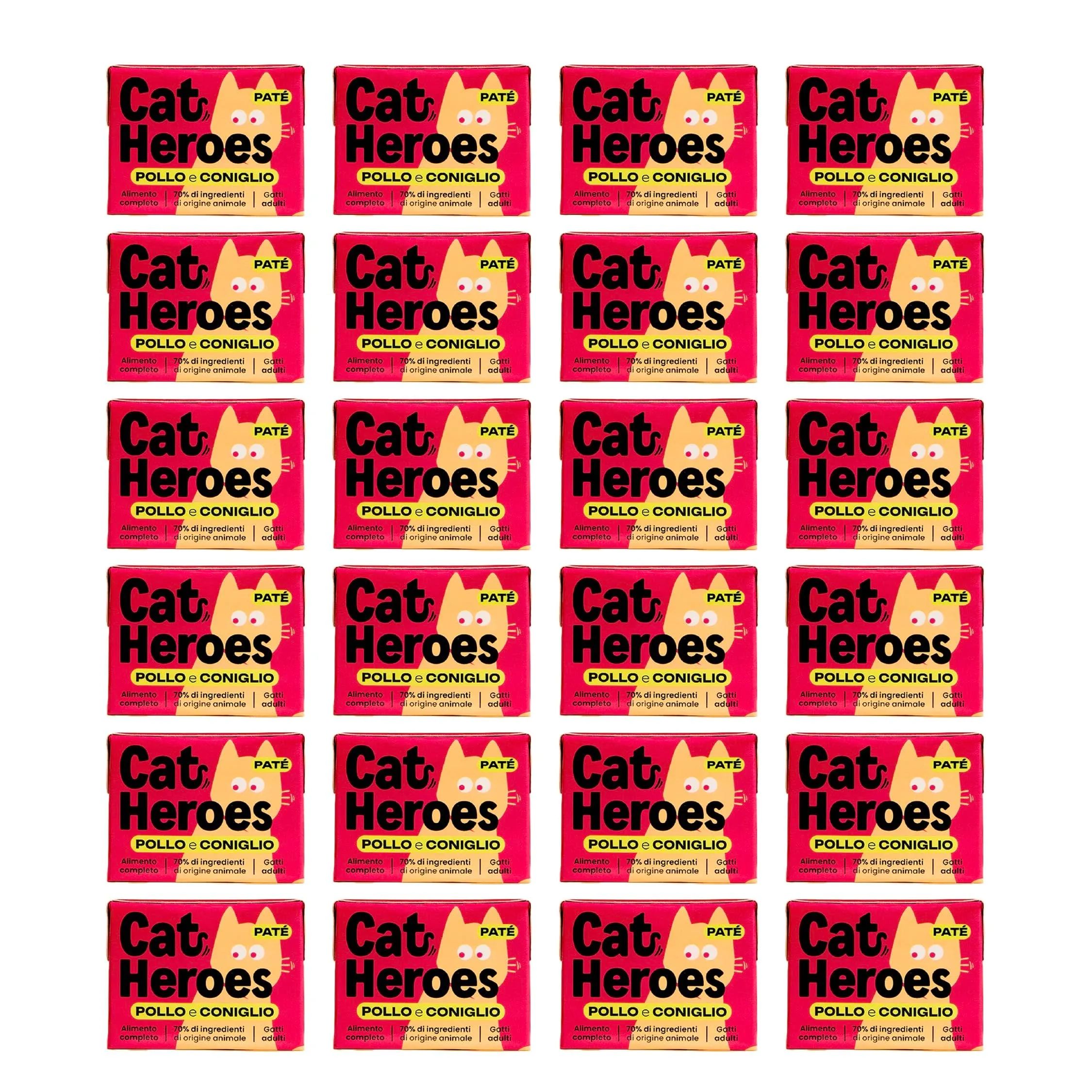Cat Heroes Cibo Umido per Gatti Pollo e Coniglio (70%) 24x95g - immagine 1