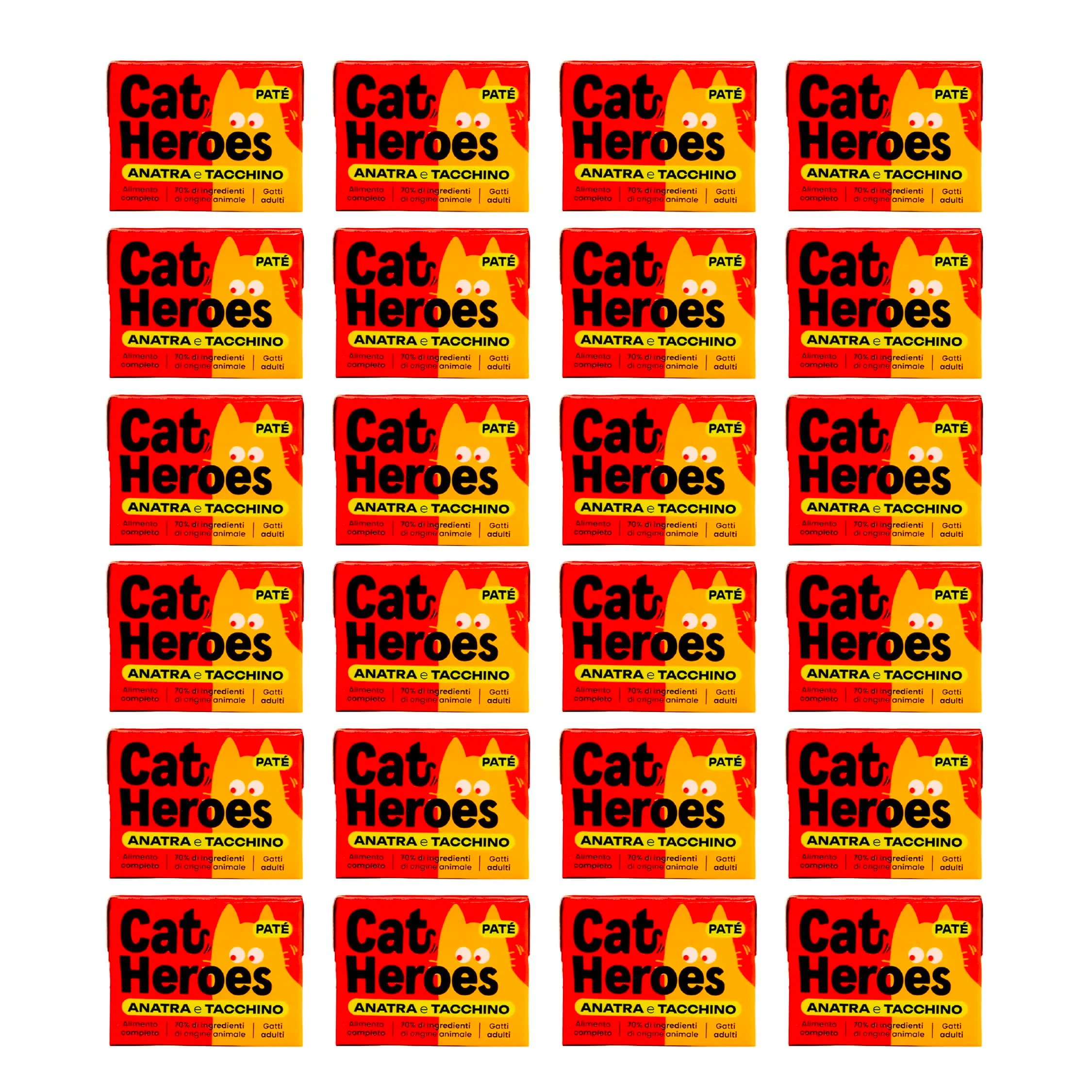 Cat Heroes Cibo Umido per Gatti Anatra e Tacchino (70%) 24x95g - immagine 1