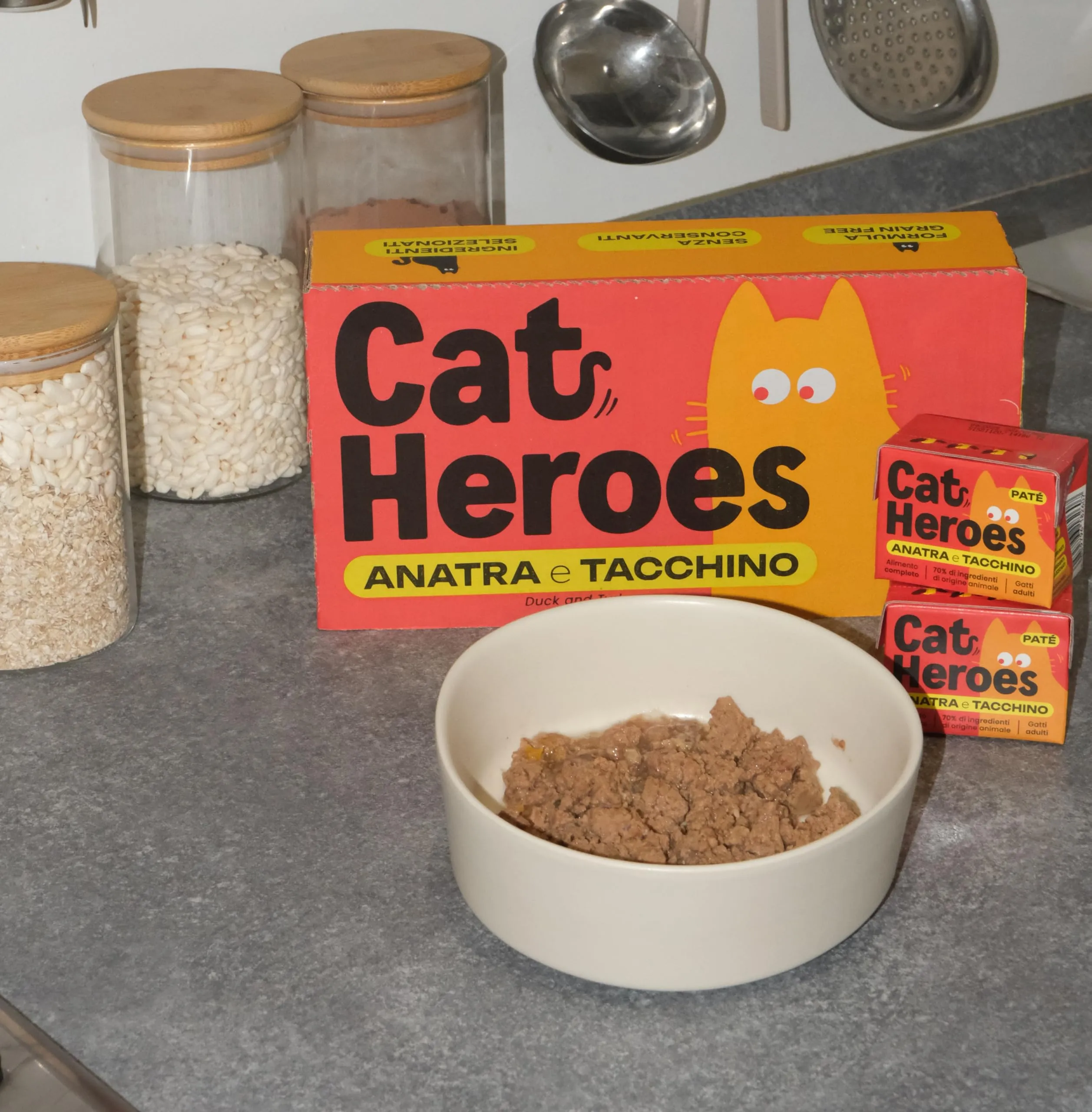 Cat Heroes Cibo Umido per Gatti Anatra e Tacchino (70%) 24x95g - immagine 5