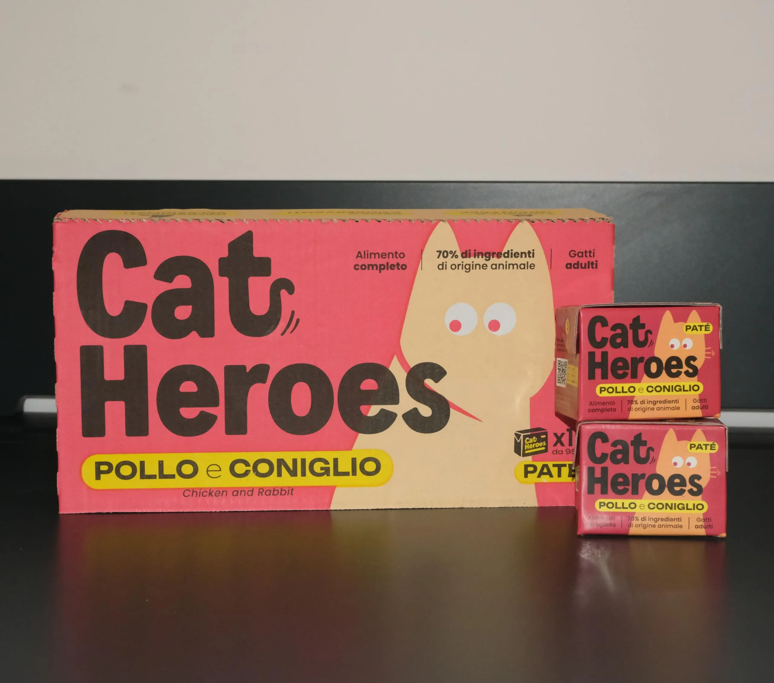 Cat Heroes Cibo Umido per Gatti Pollo e Coniglio (70%) 12x95g - immagine 4