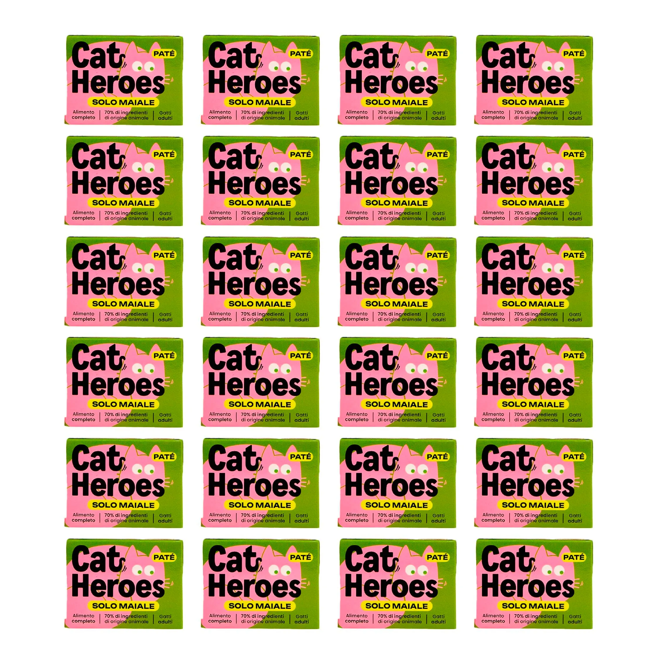 Cat Heroes Cibo Umido per Gatti Maiale (70%) 24x95g - immagine 1