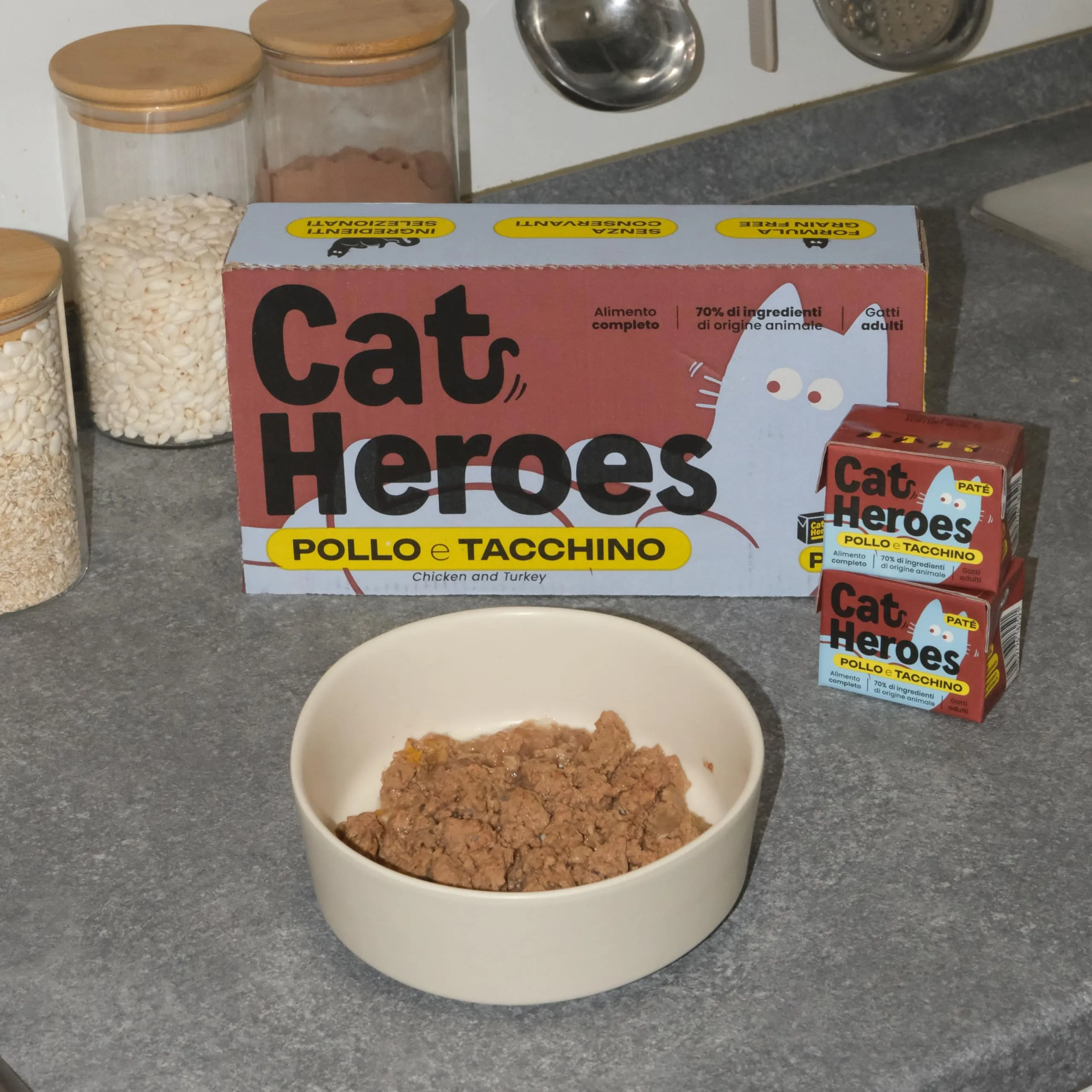 Cat Heroes Cibo Umido per Gatti Pollo e Tacchino (70%) 12x95g - immagine 5