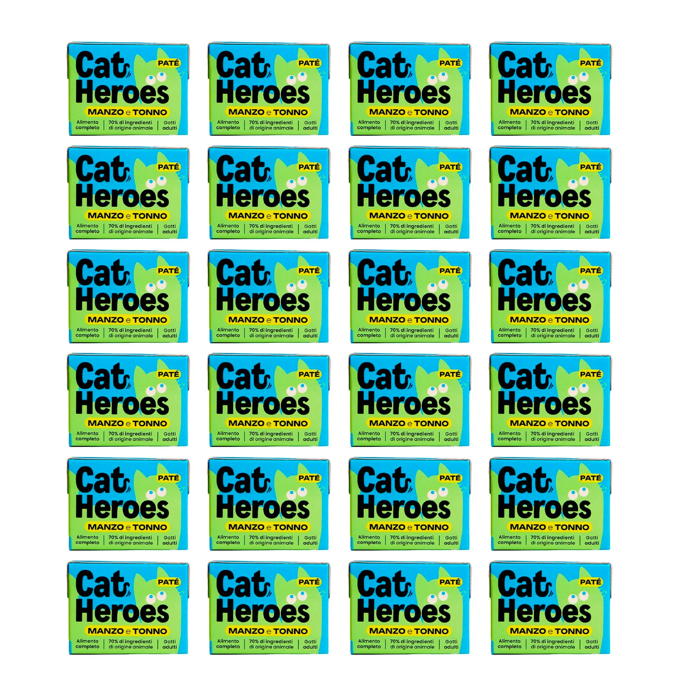 Cat Heroes Cibo Umido per Gatti Manzo e Tonno (70%) 24x95g - immagine 1