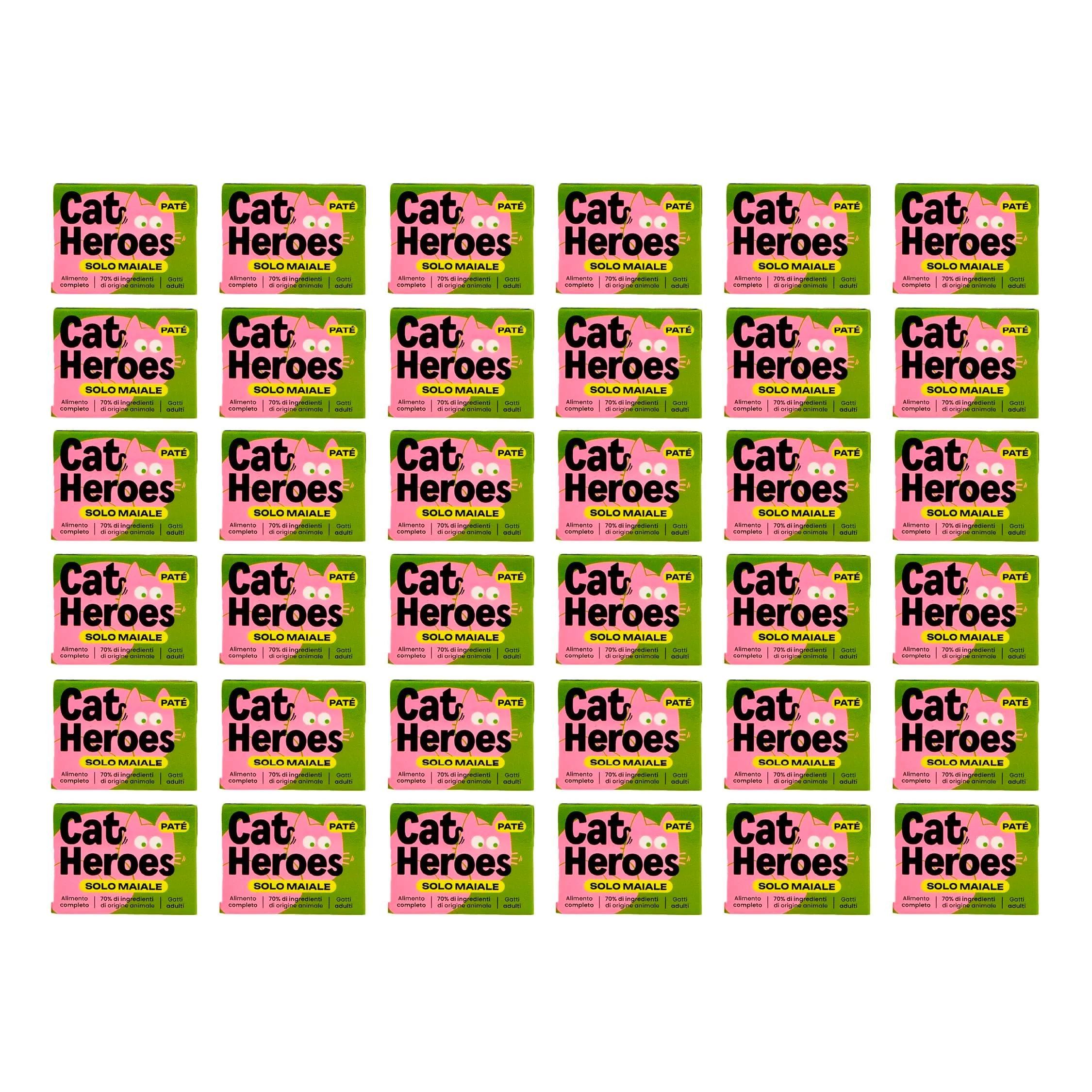 Cat Heroes Cibo Umido per Gatti Maiale (70%) 36x95g - immagine 1