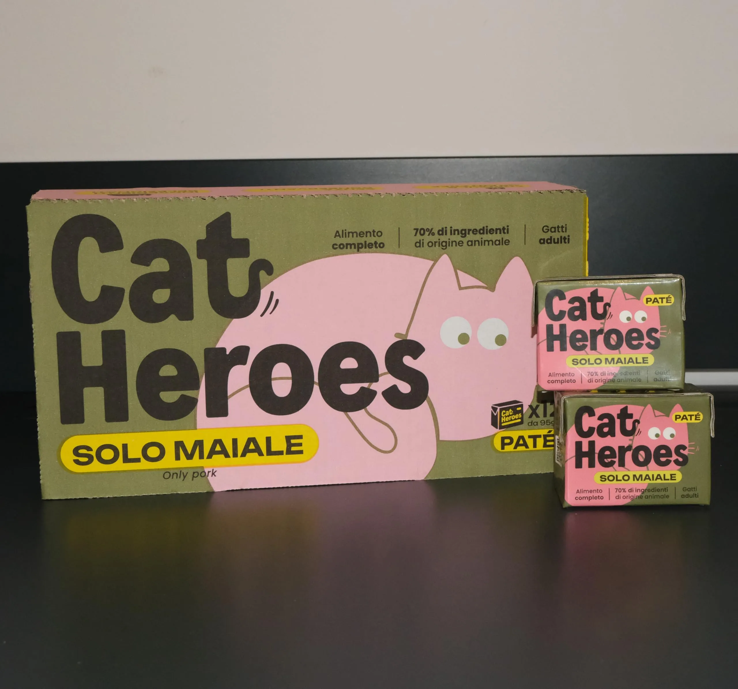 Cat Heroes Cibo Umido per Gatti Maiale (70%) 12x95g - immagine 4