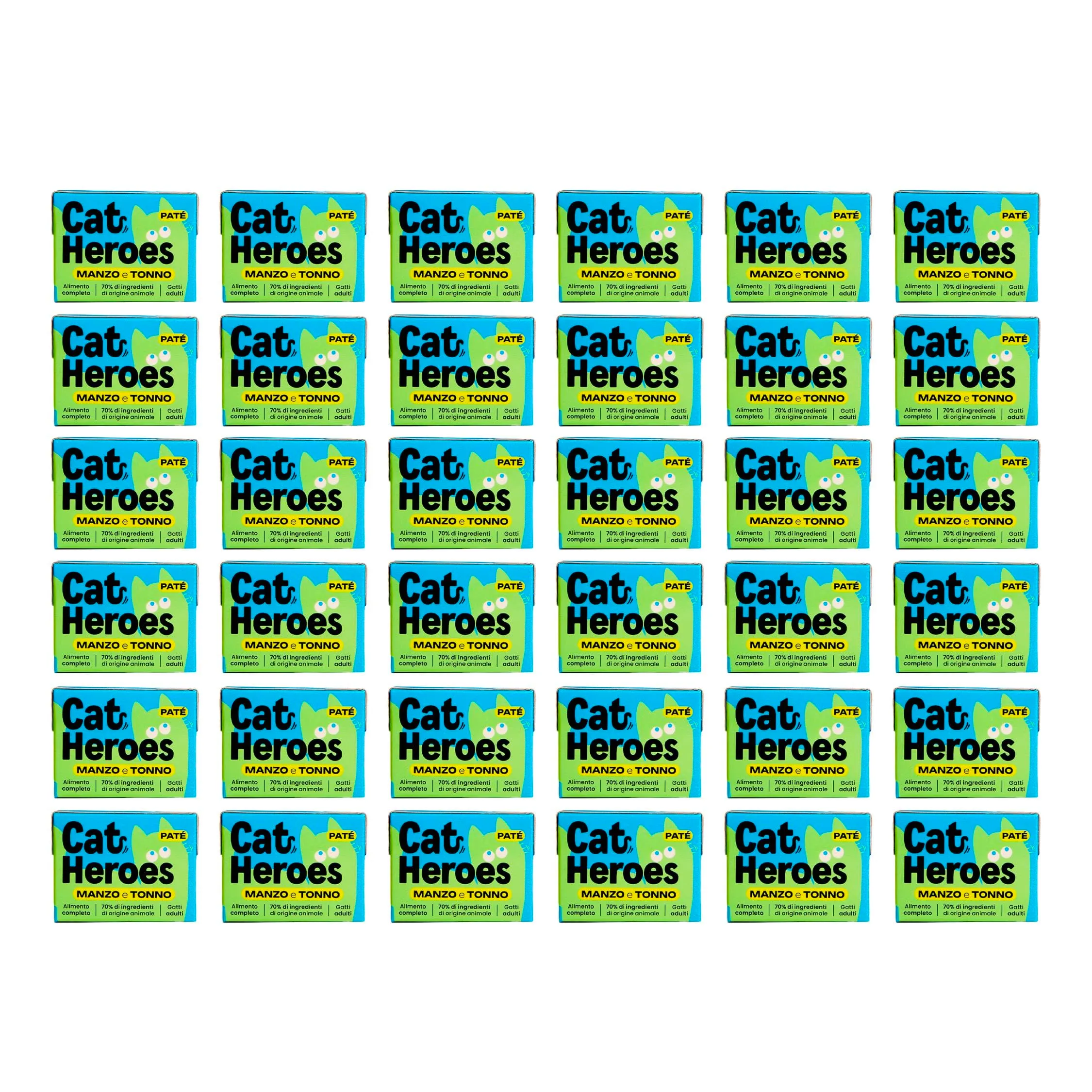 Cat Heroes Cibo Umido per Gatti Manzo e Tonno (70%) 36x95g - immagine 1