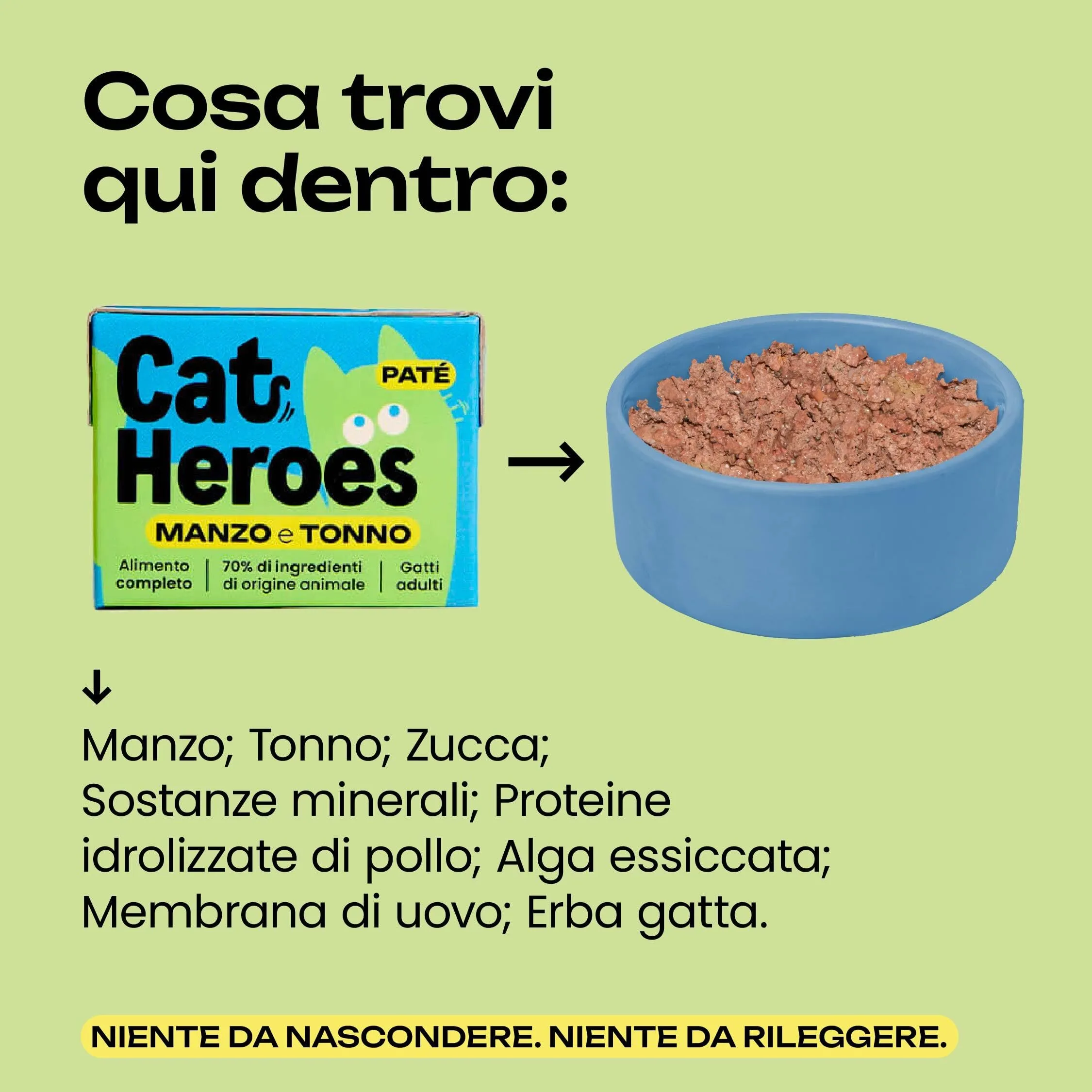 Cat Heroes Cibo Umido per Gatti Manzo e Tonno (70%) 12x95g - immagine 2