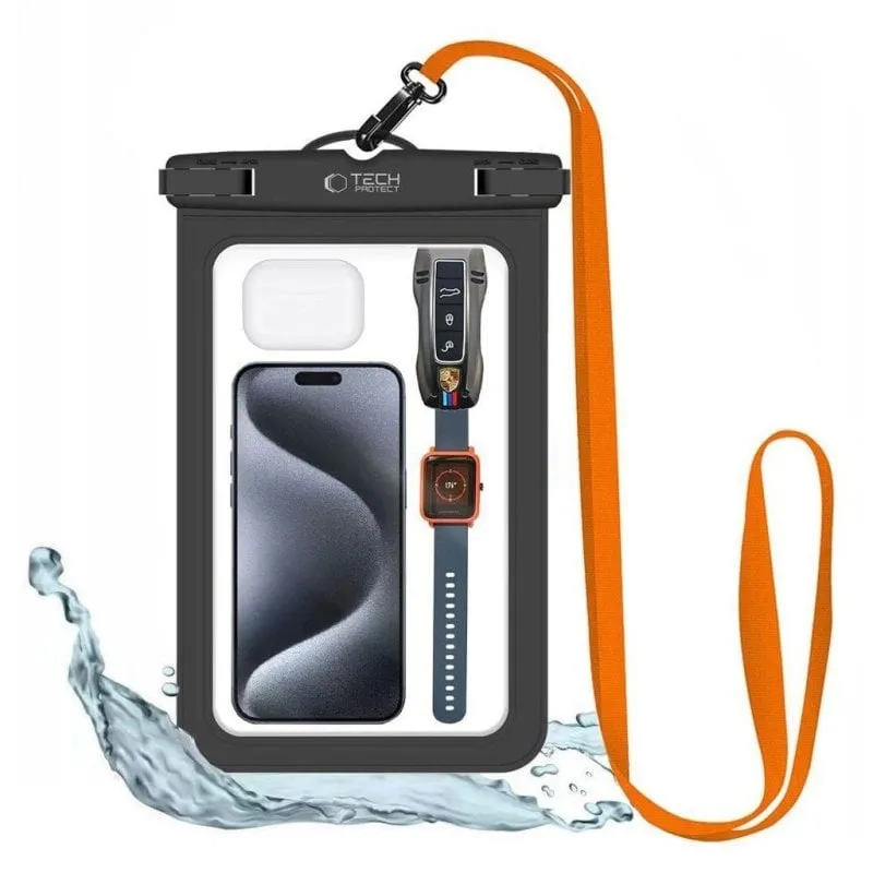 Custodia Tech-Protect Impermeabile per dispositivi fino a 8,9" Nero/Arancione - immagine 1