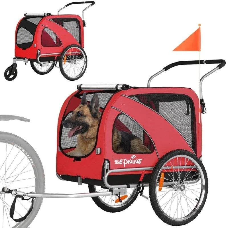 Rimorchio per animali Sepnine 10202b 40kg pieghevole - Rosso - immagine 1