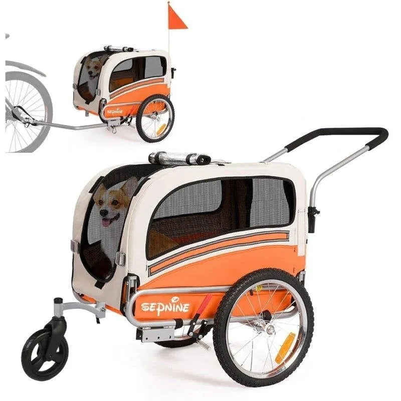 Rimorchio per animali Sepnine 20303b Pieghevole Impermeabile 30kg Arancione - immagine 1