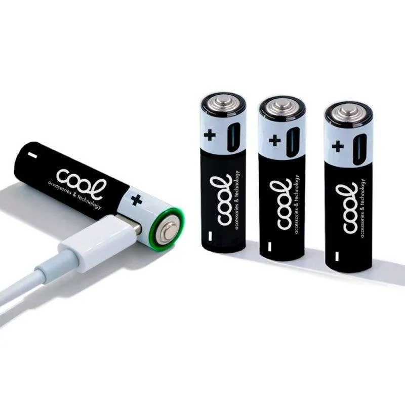 Pila Alcalina Ricaricabile USB-C AA LR6 Cool Pack 4 uds - immagine 1