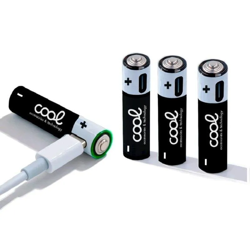 Pila Alcalina Ricaricabile AAA Cool USB-C Pack 4 - immagine 1