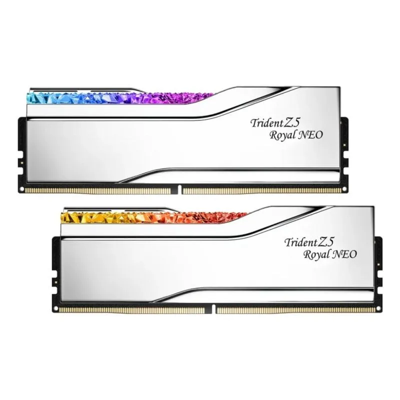 Memoria RAM G.Skill Trident Z5 Royal Neo 48GB 2x24GB DDR5 8000MHz CL40 AMD EXPO RGB Argento - immagine 1