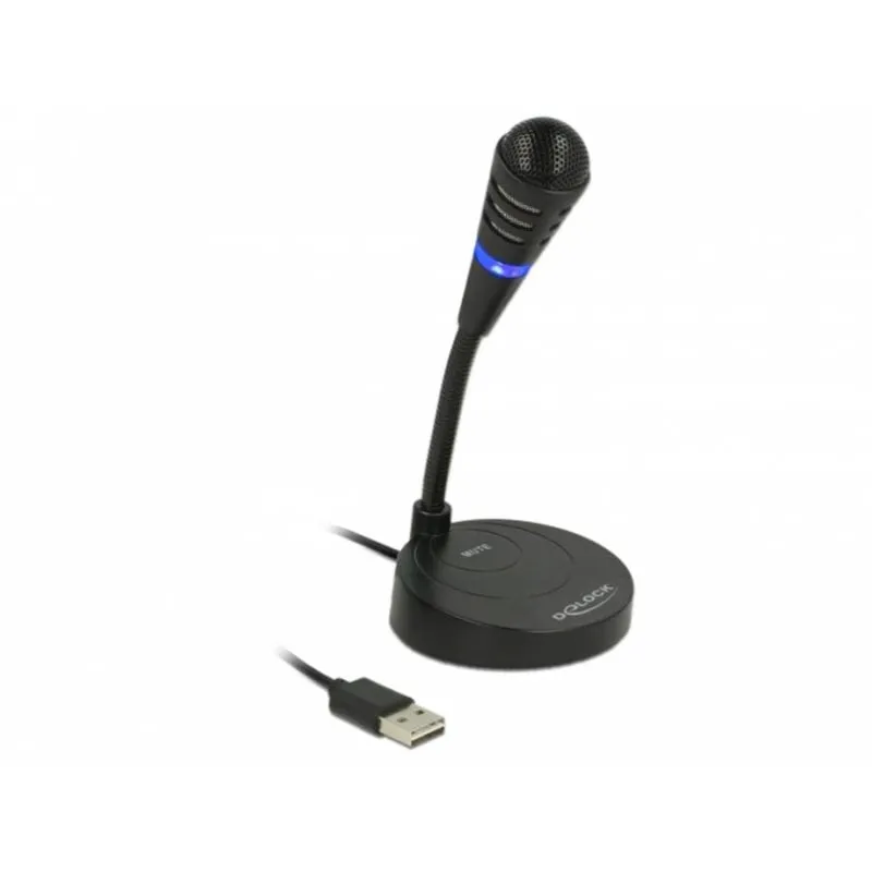 Microfono DeLOCK 65868 USB con collo d'oca e pulsante mute touch - immagine 1