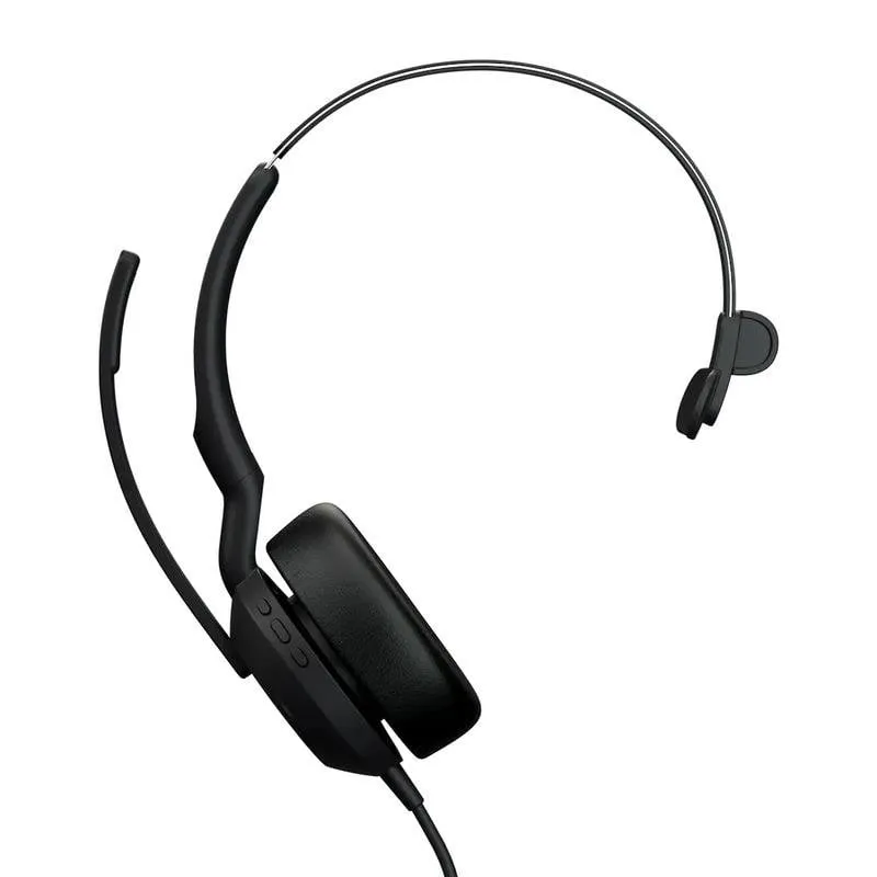 Cuffie Jabra Evolve2 50 con cavo USB-C/A e Bluetooth, cancellazione attiva rumore, ufficio, nero - immagine 1