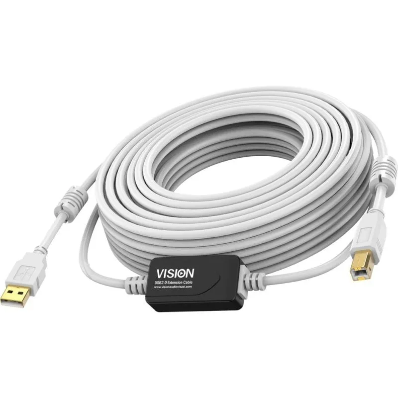 Cavo USB Vision TC 10MUSB+/2 10 m USB A a USB B 2.0 Bianco - immagine 1
