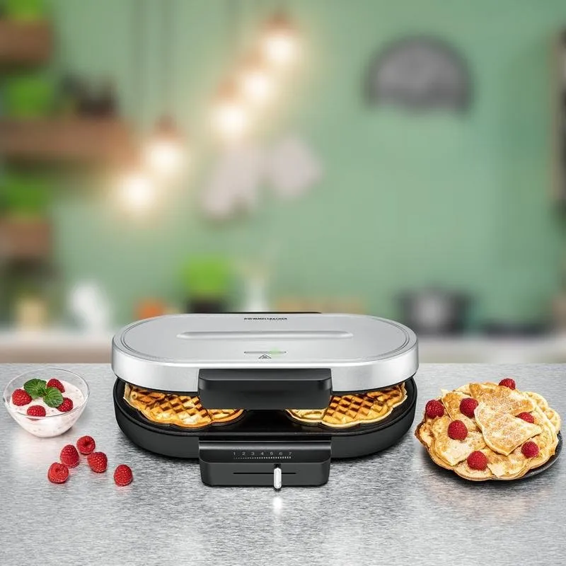 Gofriera Rommelsbacher WA 1250 2 stampi Cuore Argento 1250 W - immagine 1