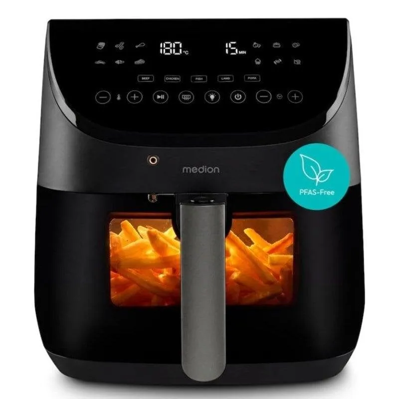 Friggitrice ad Aria Medion MD 13060 Finestra 6,6 L 1700 W 10 Programmi Touch Nera - immagine 1