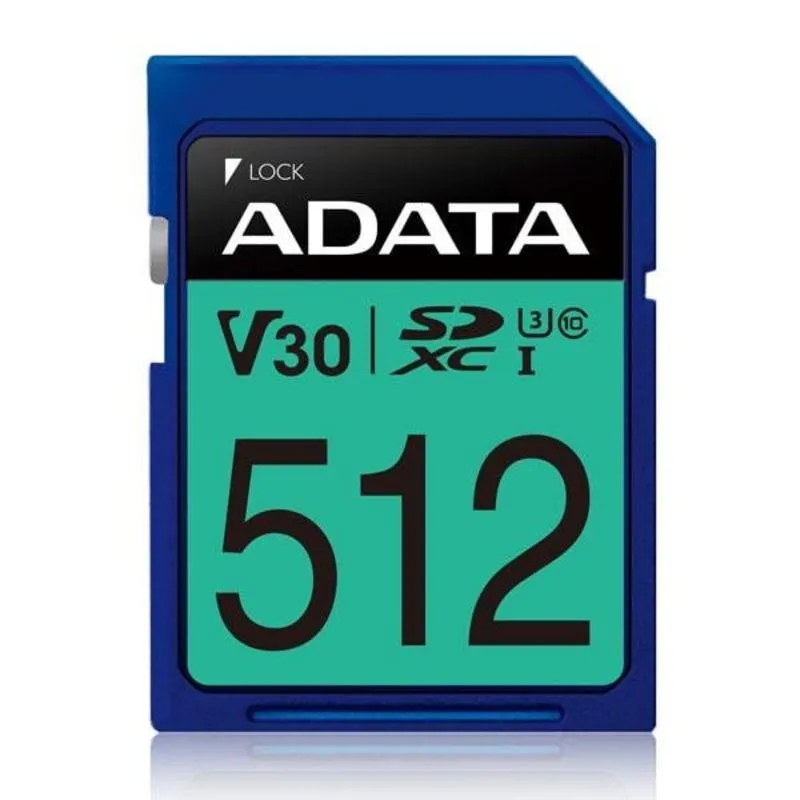 Scheda di memoria ADATA Premier Pro 512 GB SDXC Classe 10 UHS-I U3 V30 Blu - immagine 1