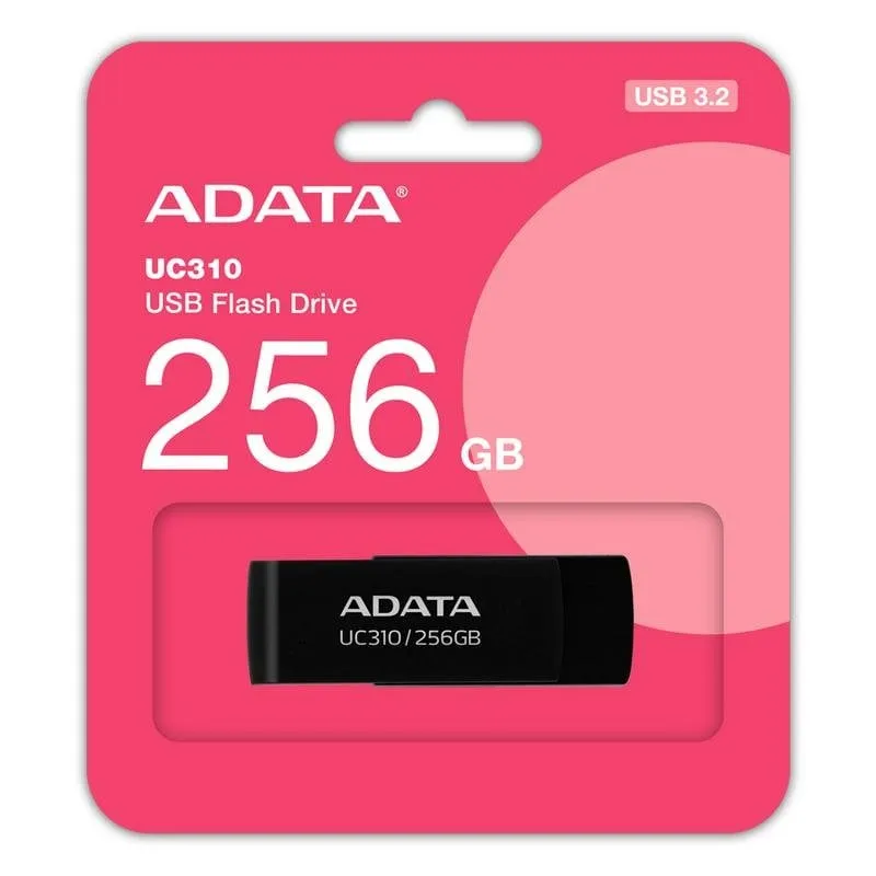Chiavetta USB ADATA UC310 256 GB USB-A 3.2 Gen 1 girevole nera - immagine 1