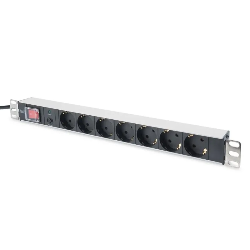 Multipresa Digitus DN-95403 7 prese con protezione e interruttore 16 A 4000 W - immagine 1